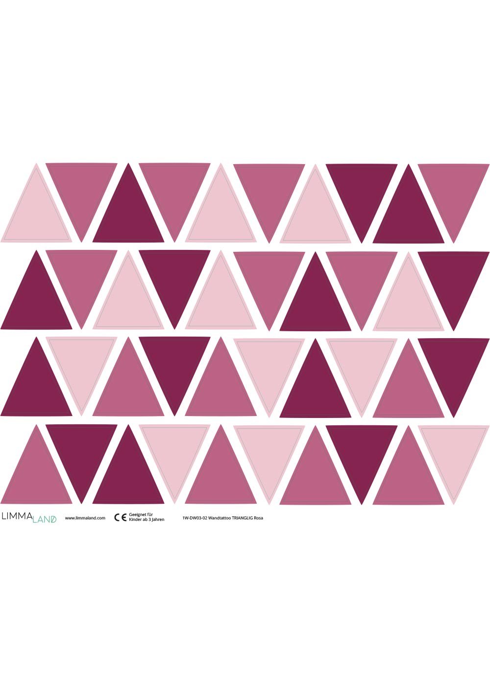 Stickerset Dreiecke rosa Druckvorlage