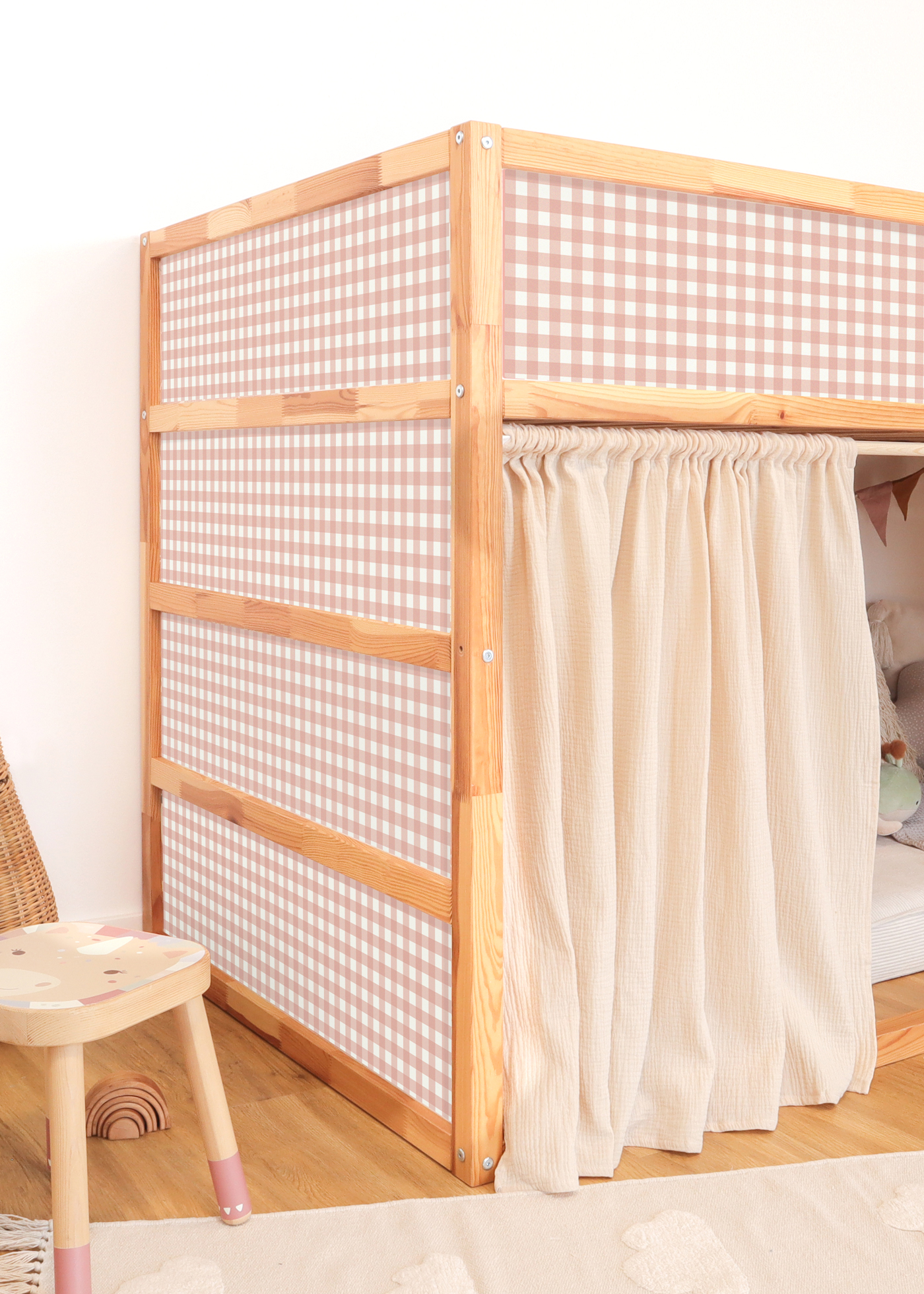 klebefolie ikea kura hochbett vichy karo rosa 5er set 1 klebefolie ikea kura hochbett vichy karo rosa 5er set 1