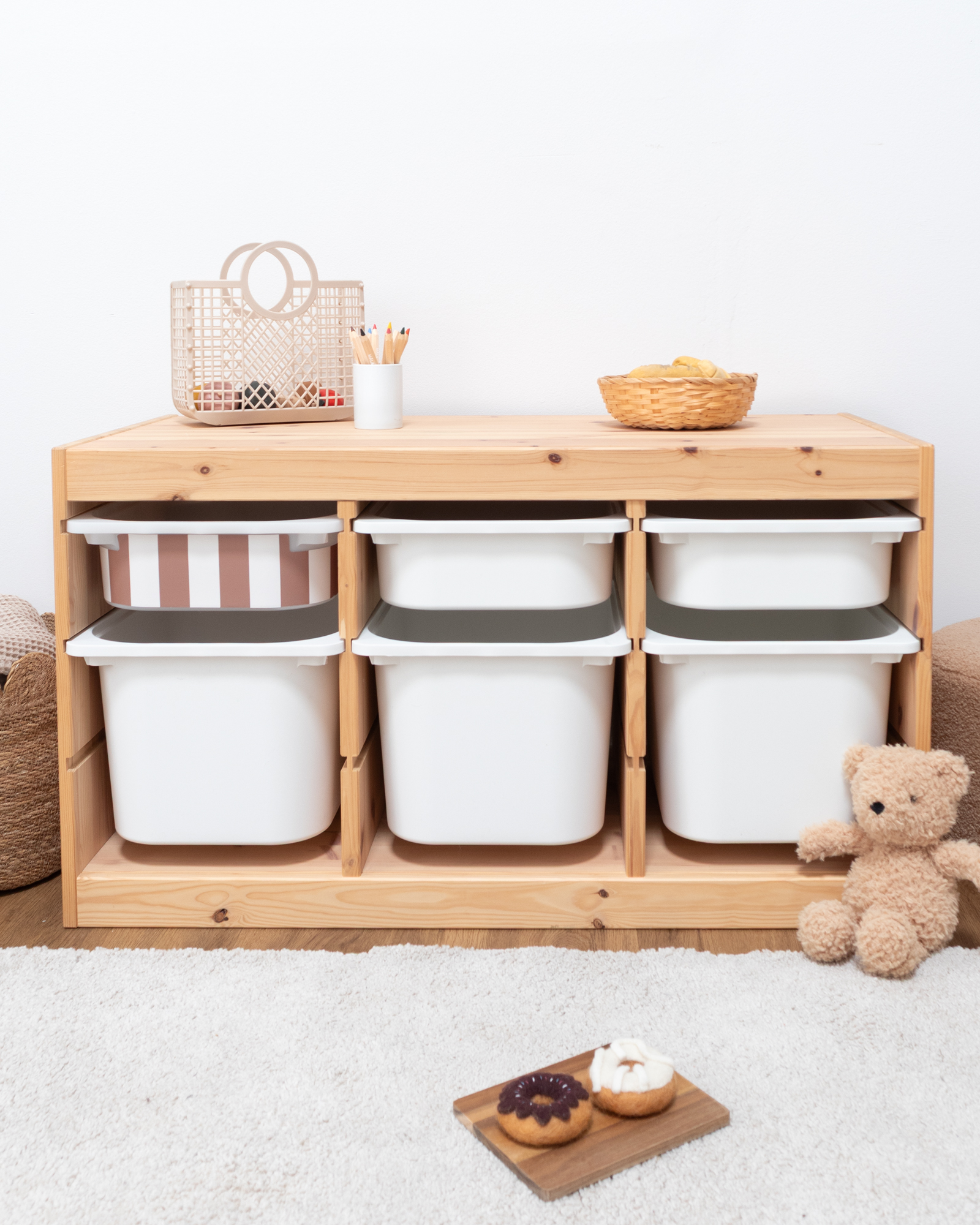 klebefolie ikea trofast box klein kopfseite vichy streifig kakao 1