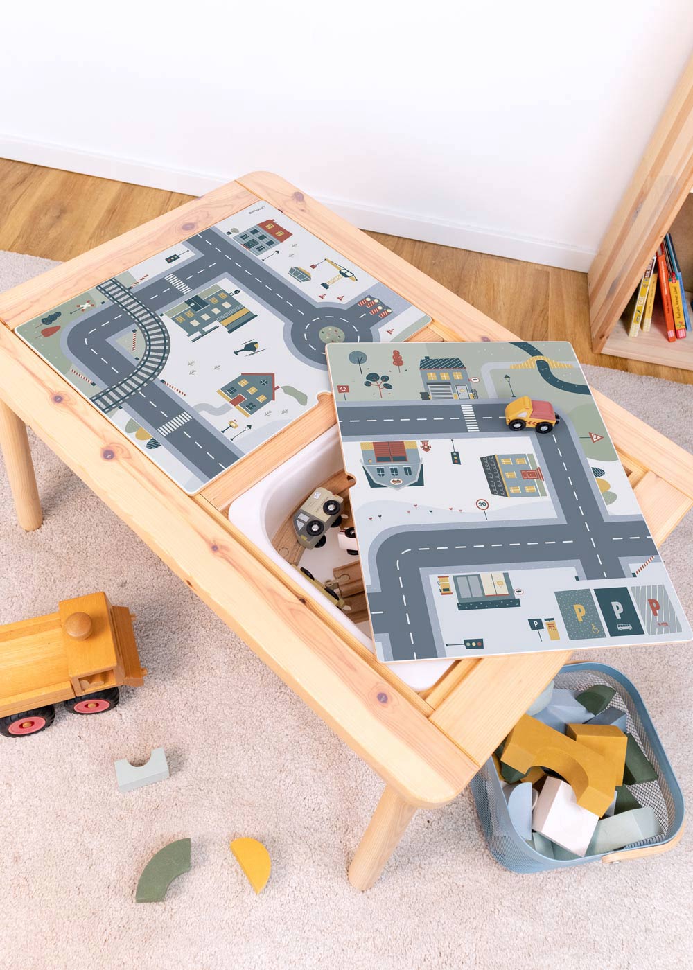 Ikea Flisat Kindertisch Klebefolie Spielstraße