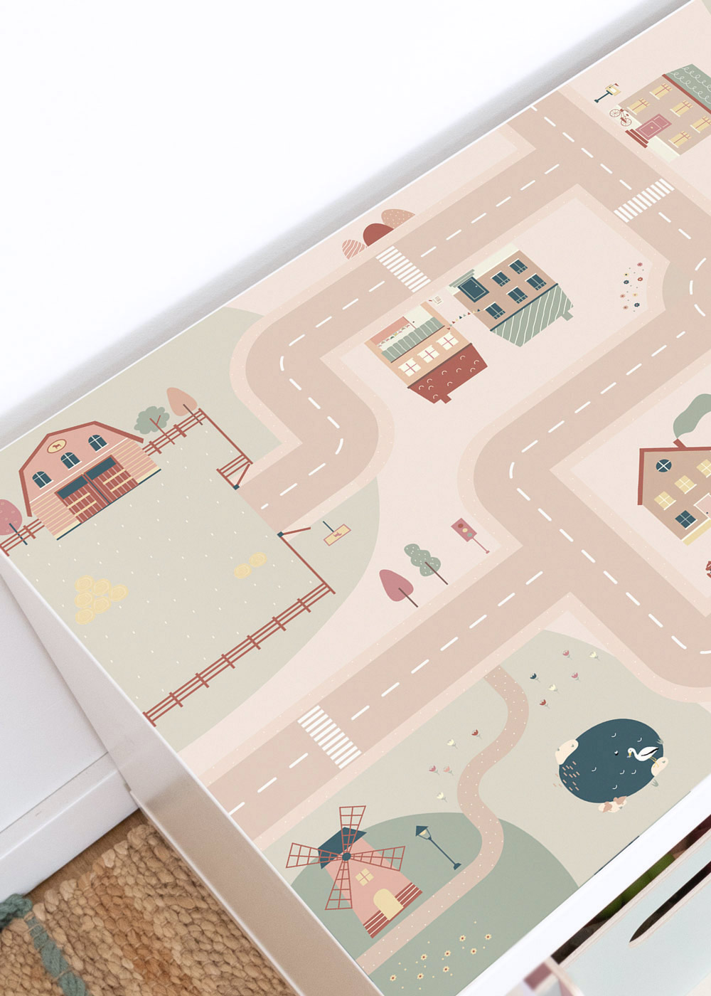 Ikea Kallax Regal mit Klebefolie Spielstraße Ikea Kallax Regal mit Klebefolie Spielstraße