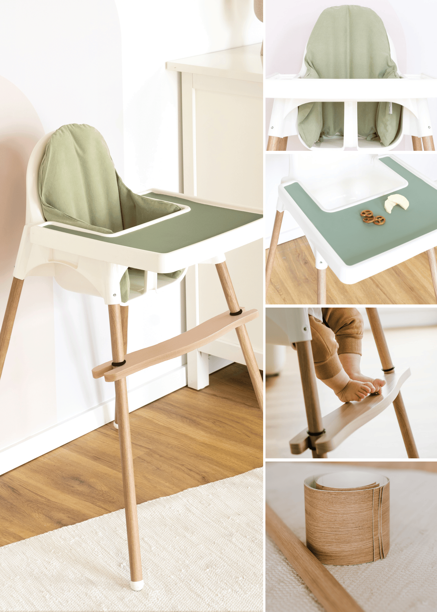 Kit économique pour chaise haute pour enfant IKEA ANTILOP Orange/crème IKEA Chaise haute Hacks