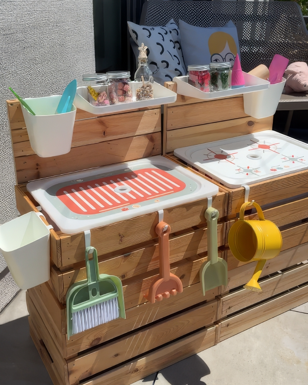 kinderküche, spielküche, küchenzubehör, holzregal, spielzeug-set