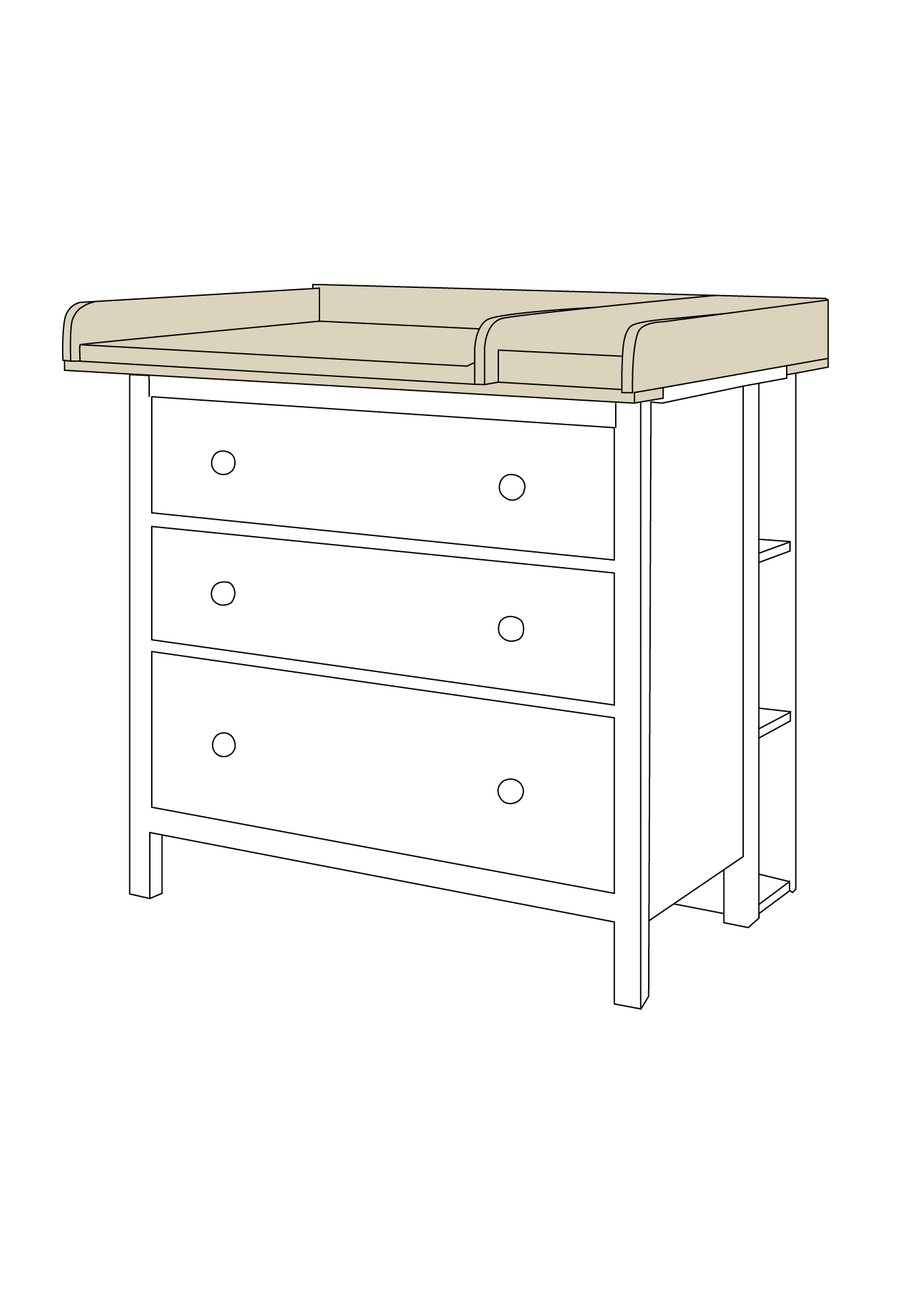 Set pour IKEA HEMNES comme commode à langer en beige (2 produits)