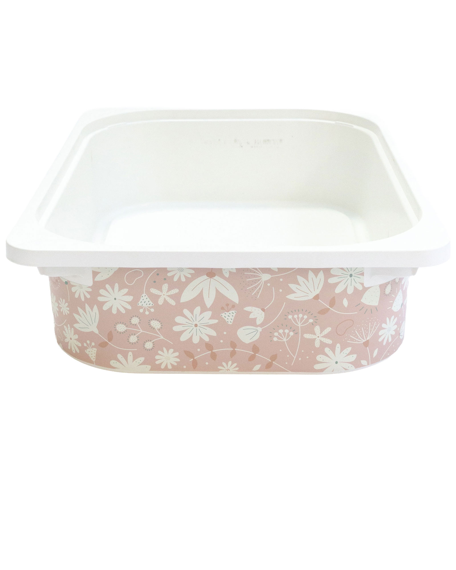 Babybadewanne, Kunststoff, Rosa, Blumenmuster, Weißer Rand