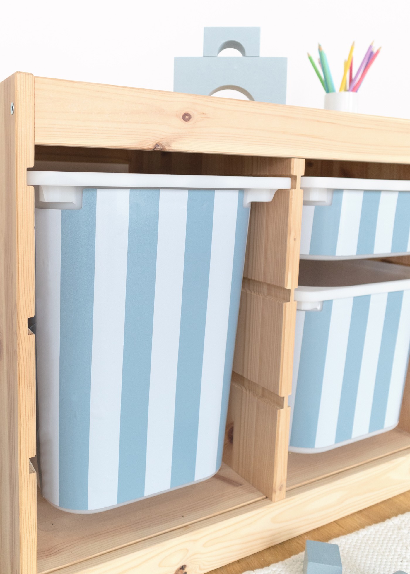 Autocollant pour boîte IKEA TROFAST (grande) côté tête Bleu nordique Autocollant pour boîte IKEA TROFAST (grande) côté tête Bleu nordique