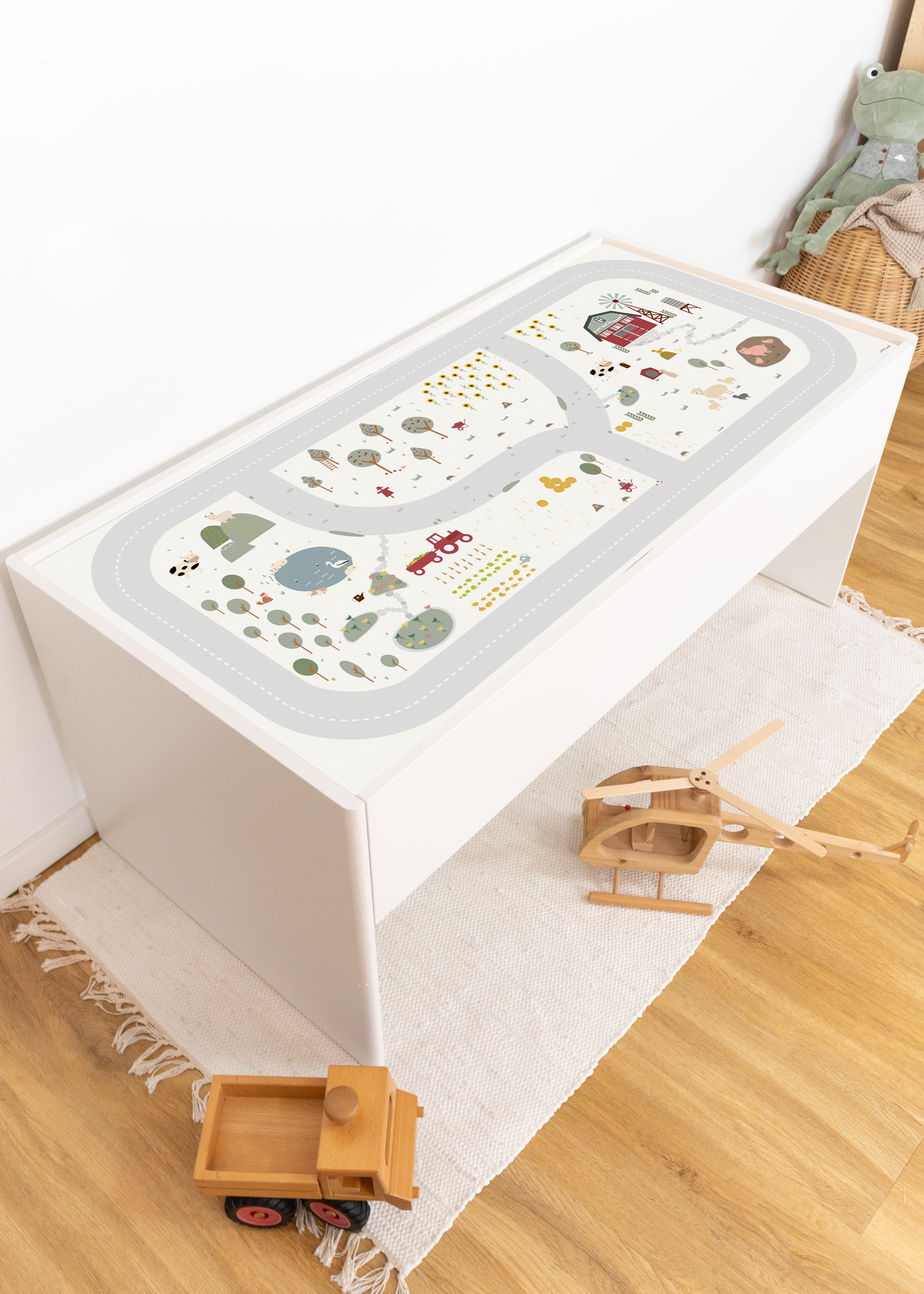 Autocollant pour la chambre d'enfant IKEA DUNDRA table de jeu Parcours ludique de la ferme