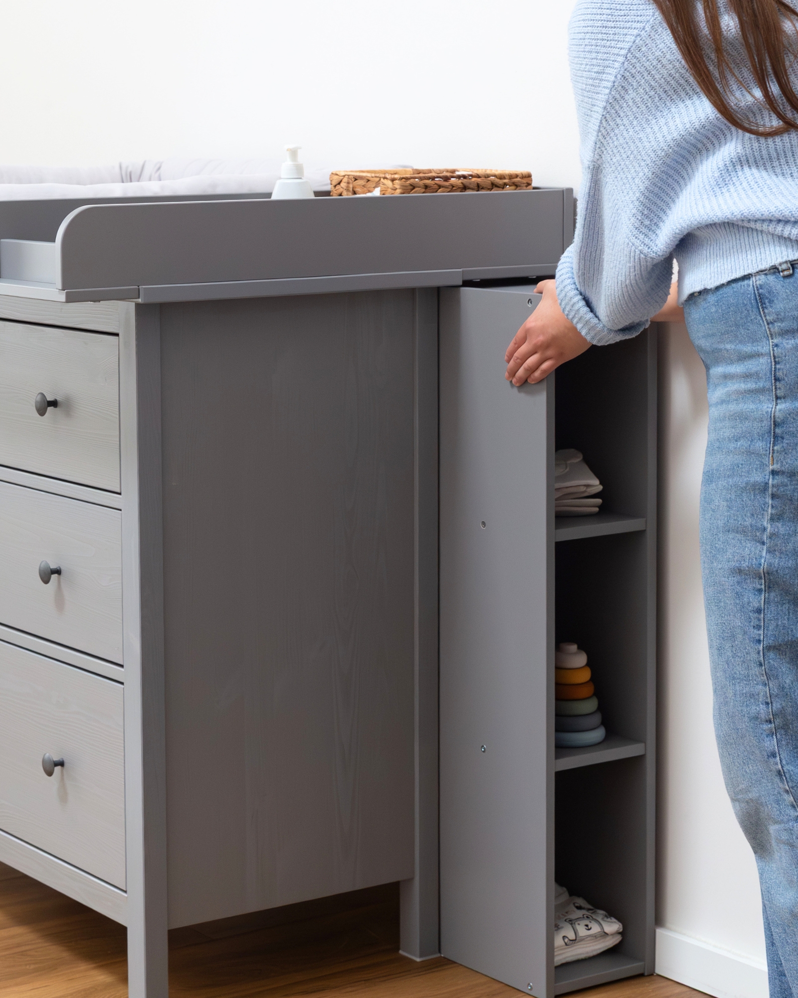 wickelkommode ikea hemnes 108 set grau komfort eukalyptus light 4