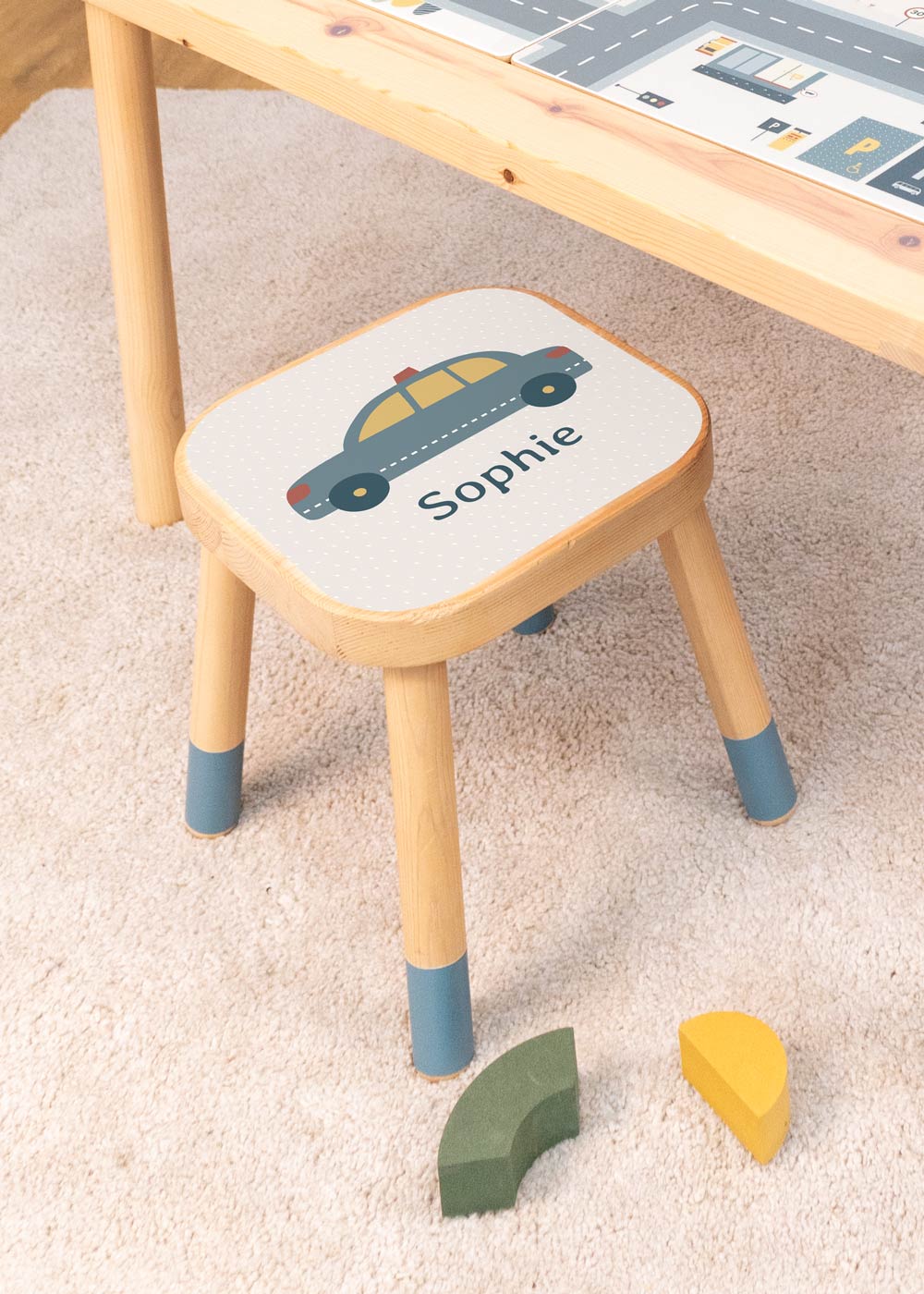 Polizei Klebefolie für Ikea Flisat Kinderhocker personalisierbar Polizei Klebefolie für Ikea Flisat Kinderhocker personalisierbar