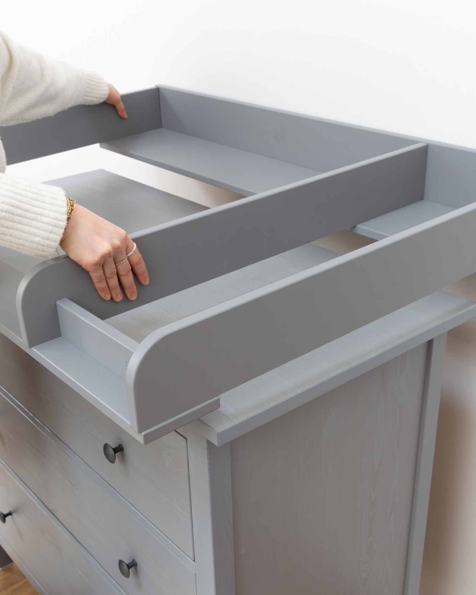 wickelaufsatz ikea hemnes kommode wickaelplats grau 5