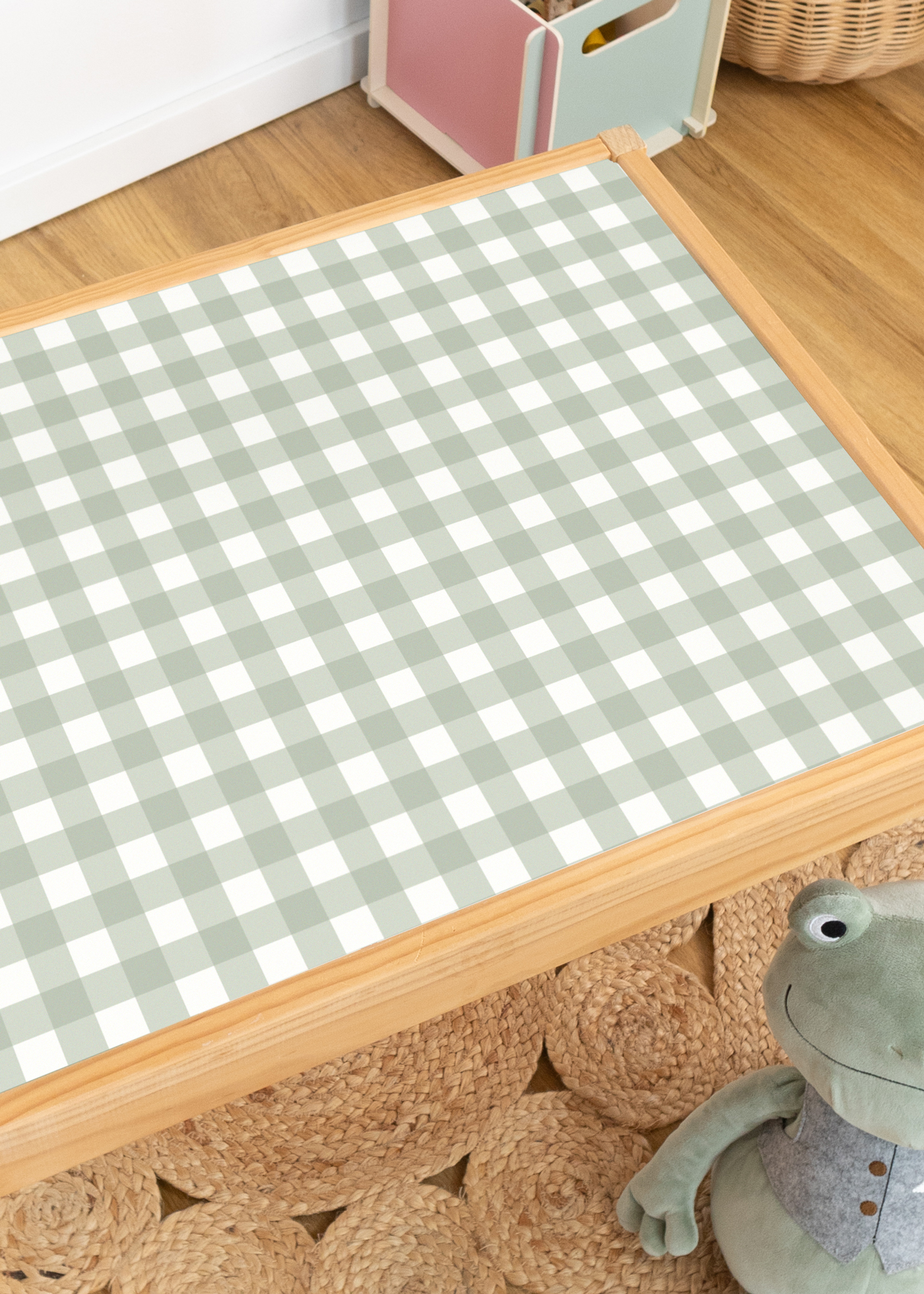 klebefolie ikea laett kindertisch vichy karo eukalyptus 2 klebefolie ikea laett kindertisch vichy karo eukalyptus 2