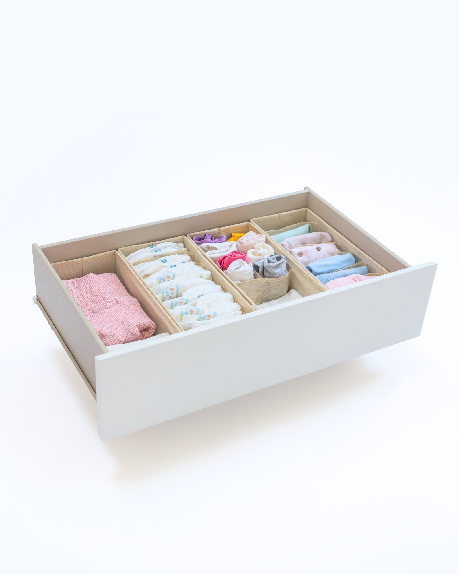 Baby-Aufbewahrung, Windel-Schublade, Kleider-Organizer, Babykleidung, Unterteilungen