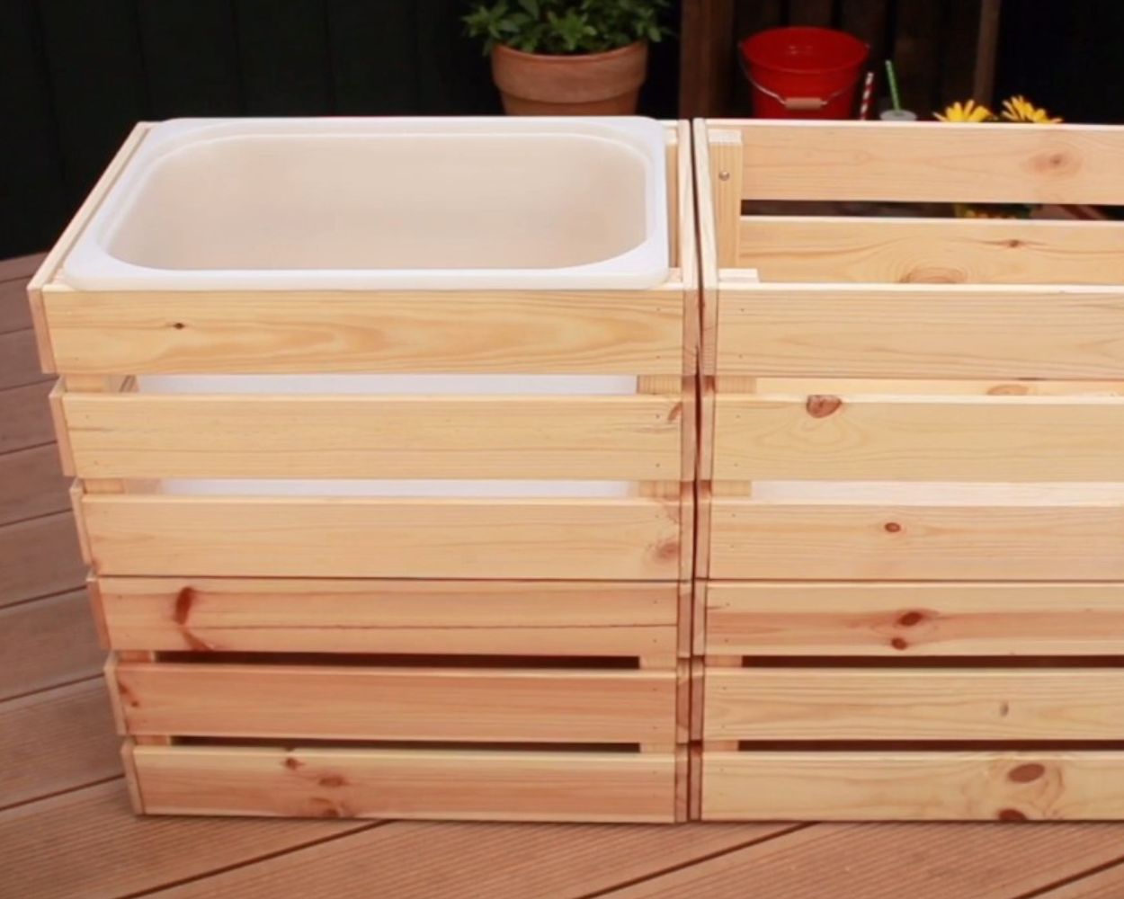 Matschküche bauen Grundgerüst Matschküche bauen Grundgerüst