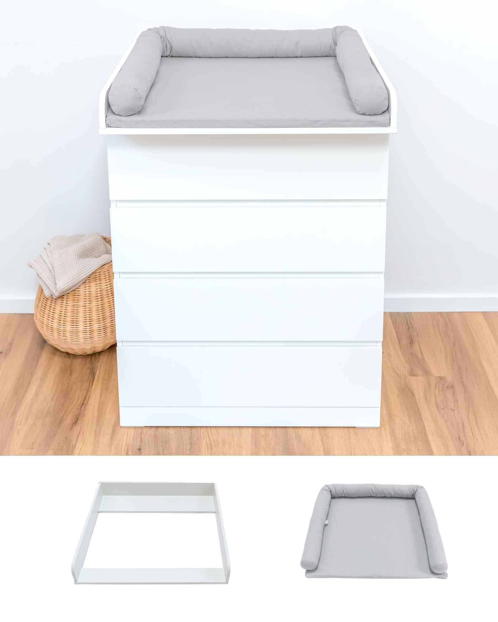 hochbett, kommode, bettkasten, grau, kissen