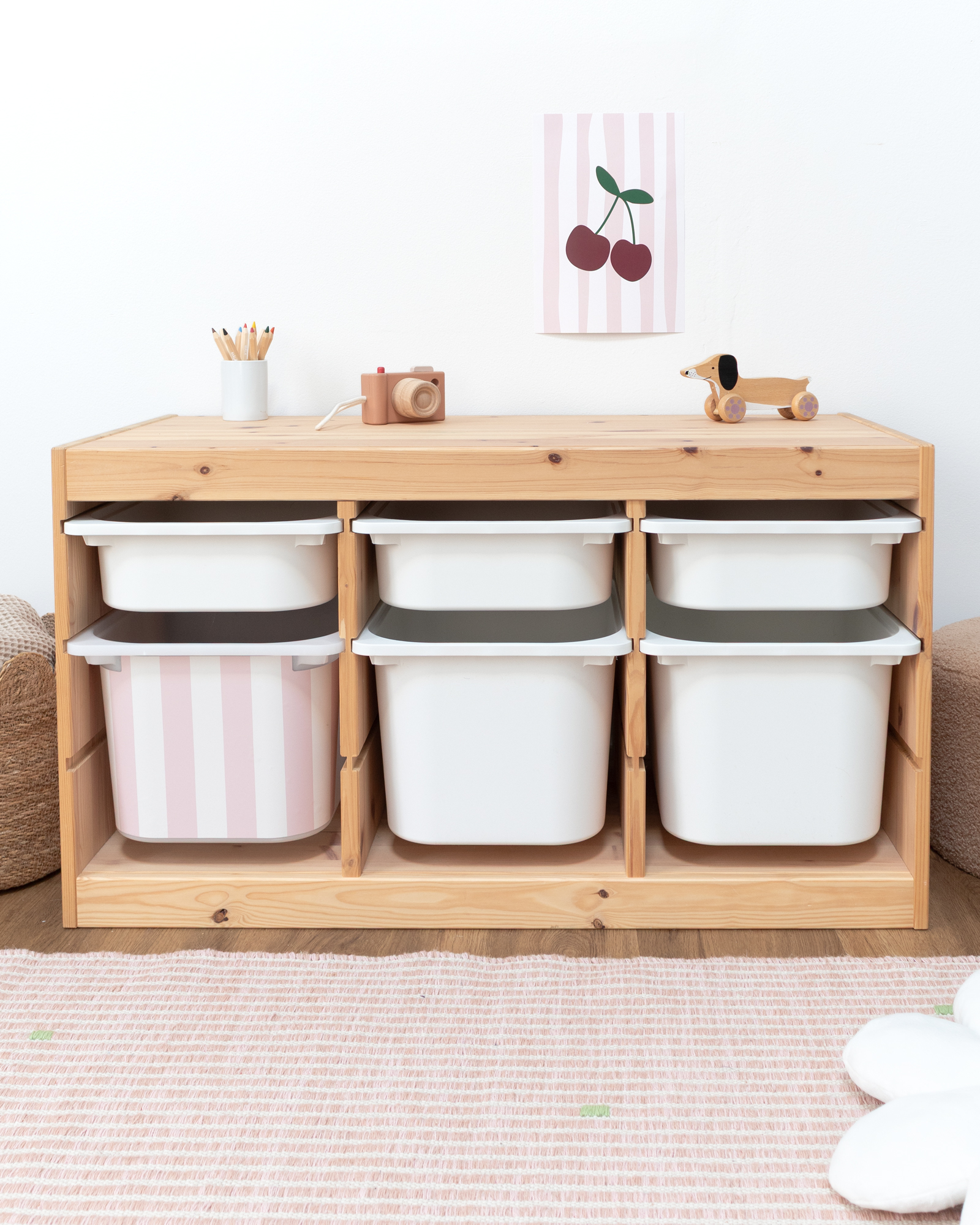 klebefolie ikea trofast box mittel kopfseite vichy streifig marshmallow 1