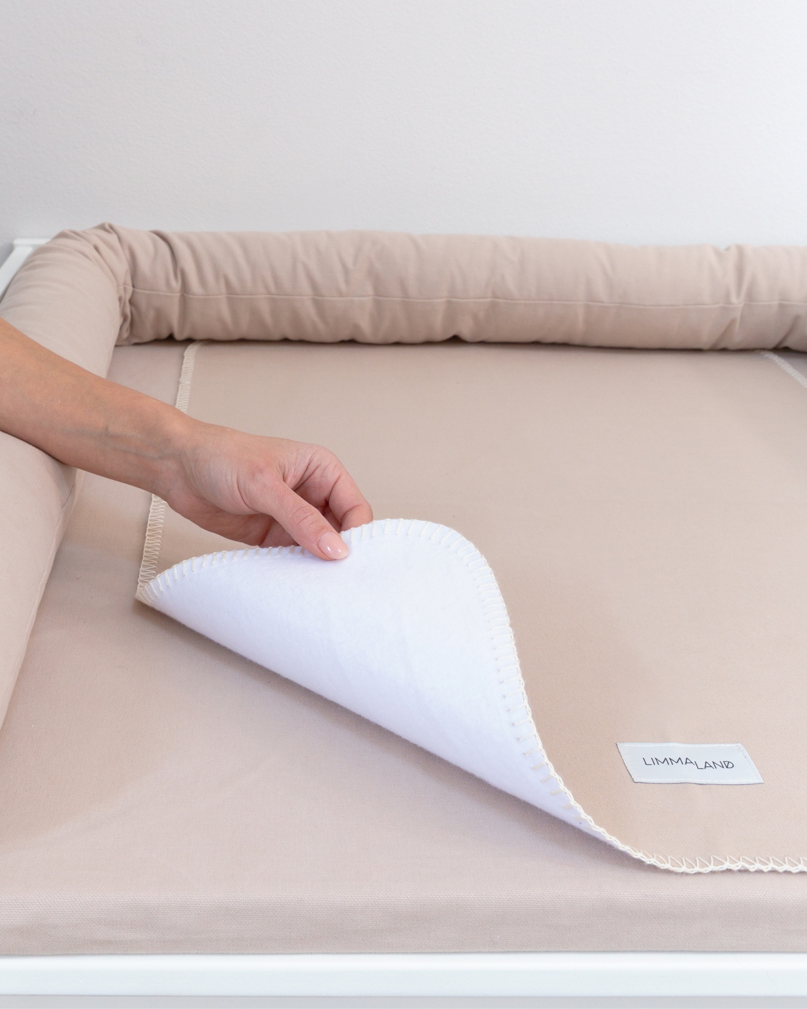 bettlaken, bettwäsche, mattbeige, bettunterlage, bed-liner