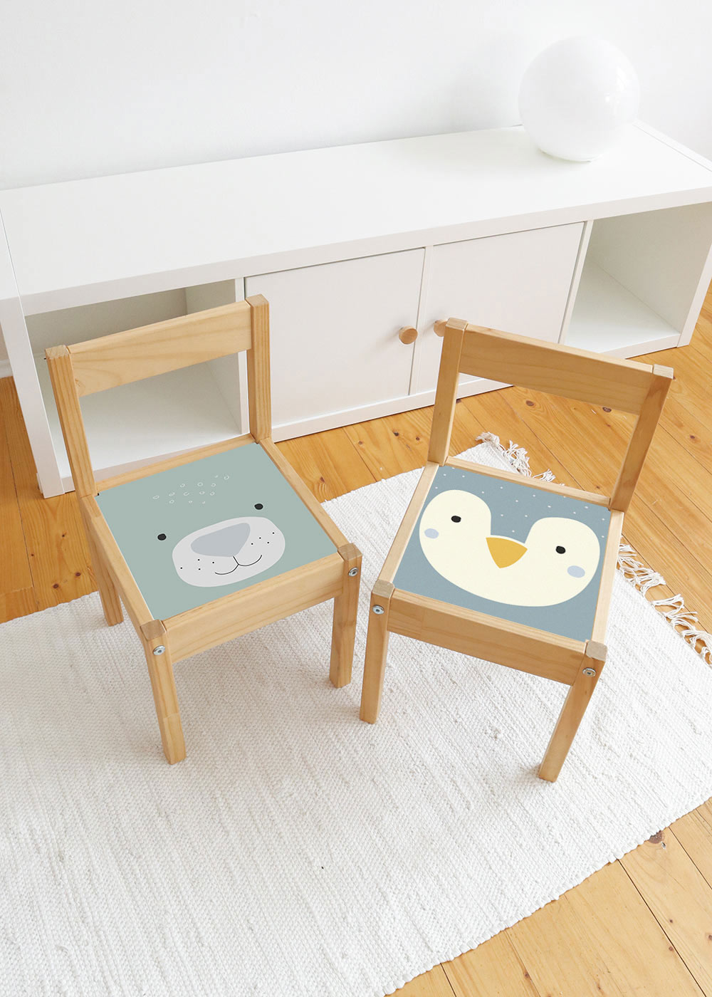 klebefolie ikea laett kinderstuhl tierig pinguin 3