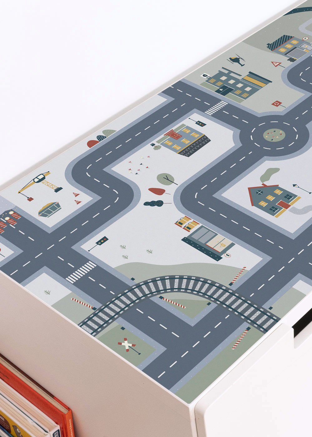 Ikea Stuva Kinderbank Bank mit Klebefolie mit Spielstraße Motiv von Limmaland verschönern Ikea Stuva Kinderbank Bank mit Klebefolie mit Spielstraße Motiv von Limmaland verschönern