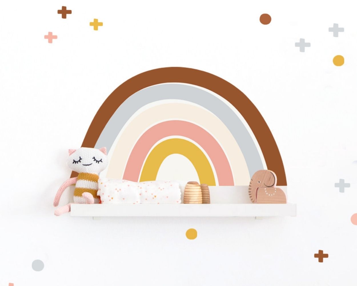 Kinderregal mit Regenbogen Folie