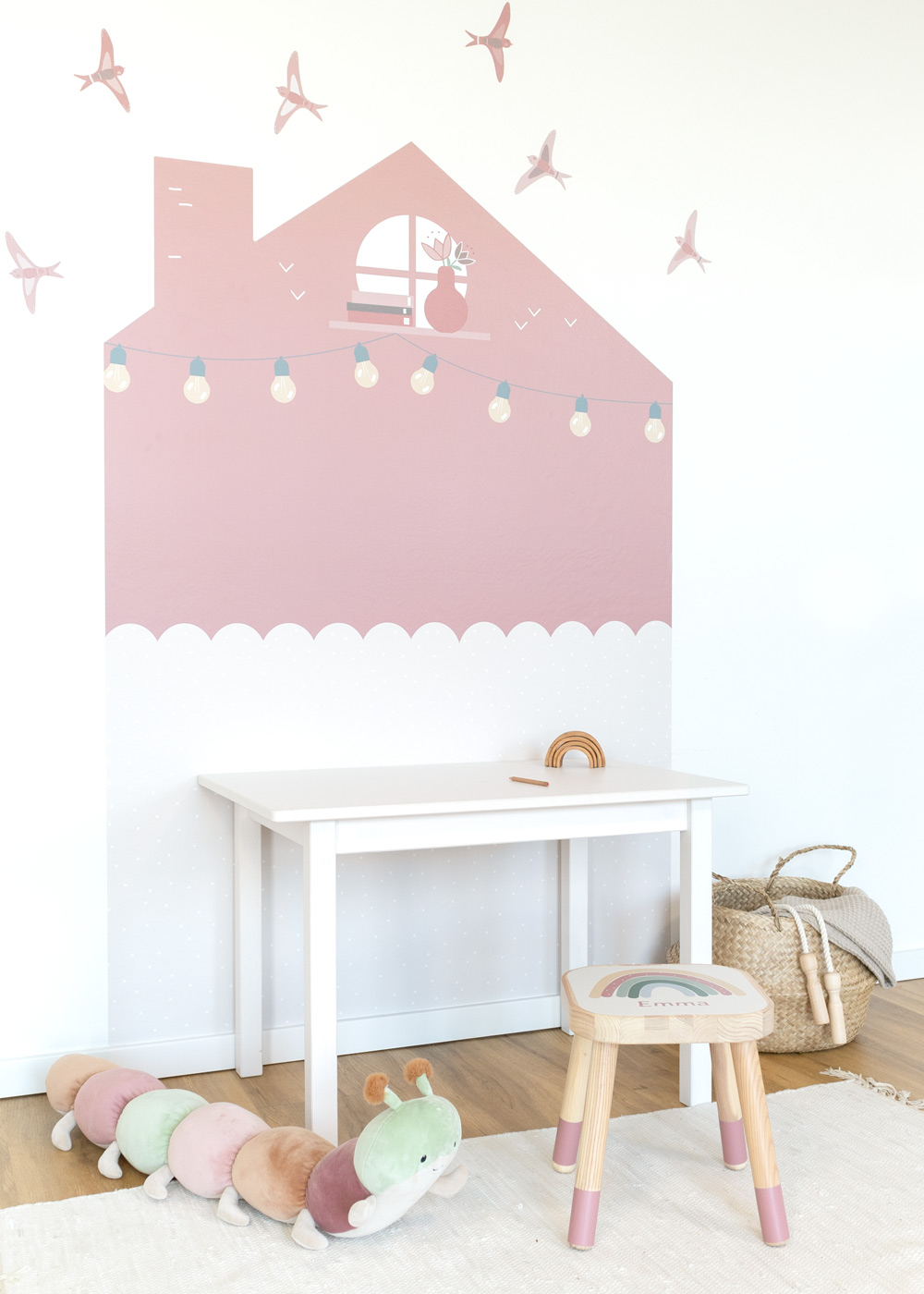 klebefolie haus kinderzimmer wandhus rosenholz 1 klebefolie haus kinderzimmer wandhus rosenholz 1