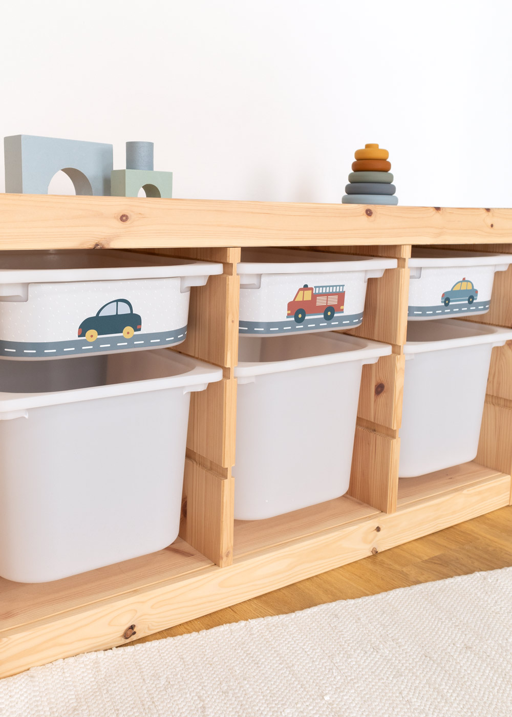 Klebefolien mit Automotiv für Ikea Trofast Boxen Trofast Ikea Aufbewahrungsboxen mit Limmaland Klebefolie mit Automotiven verschönern