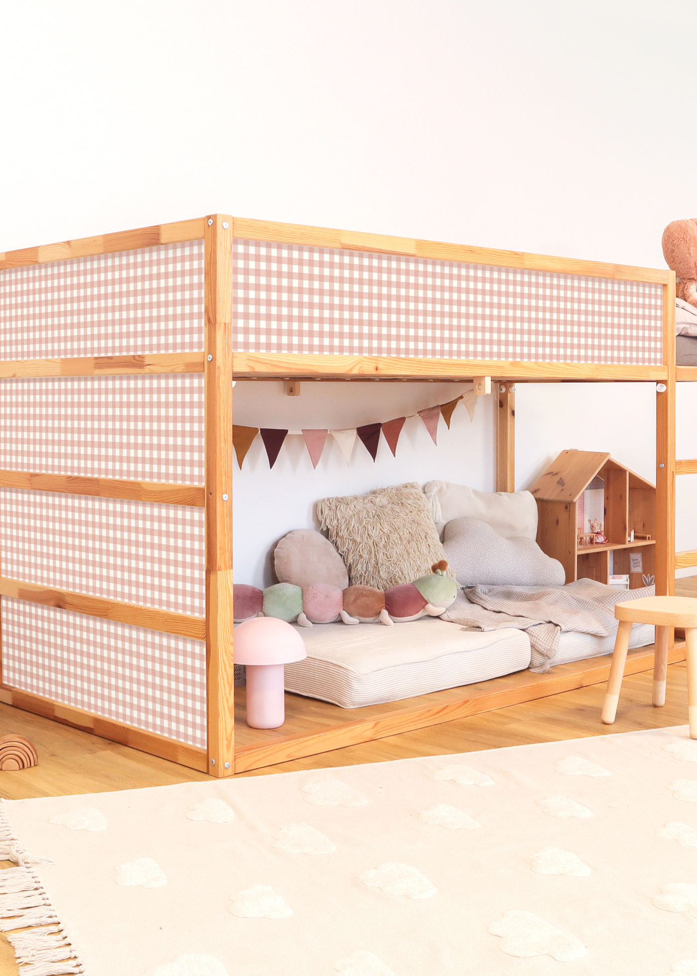 klebefolie ikea kura hochbett vichy karo rosa 5er set 3 klebefolie ikea kura hochbett vichy karo rosa 5er set 3