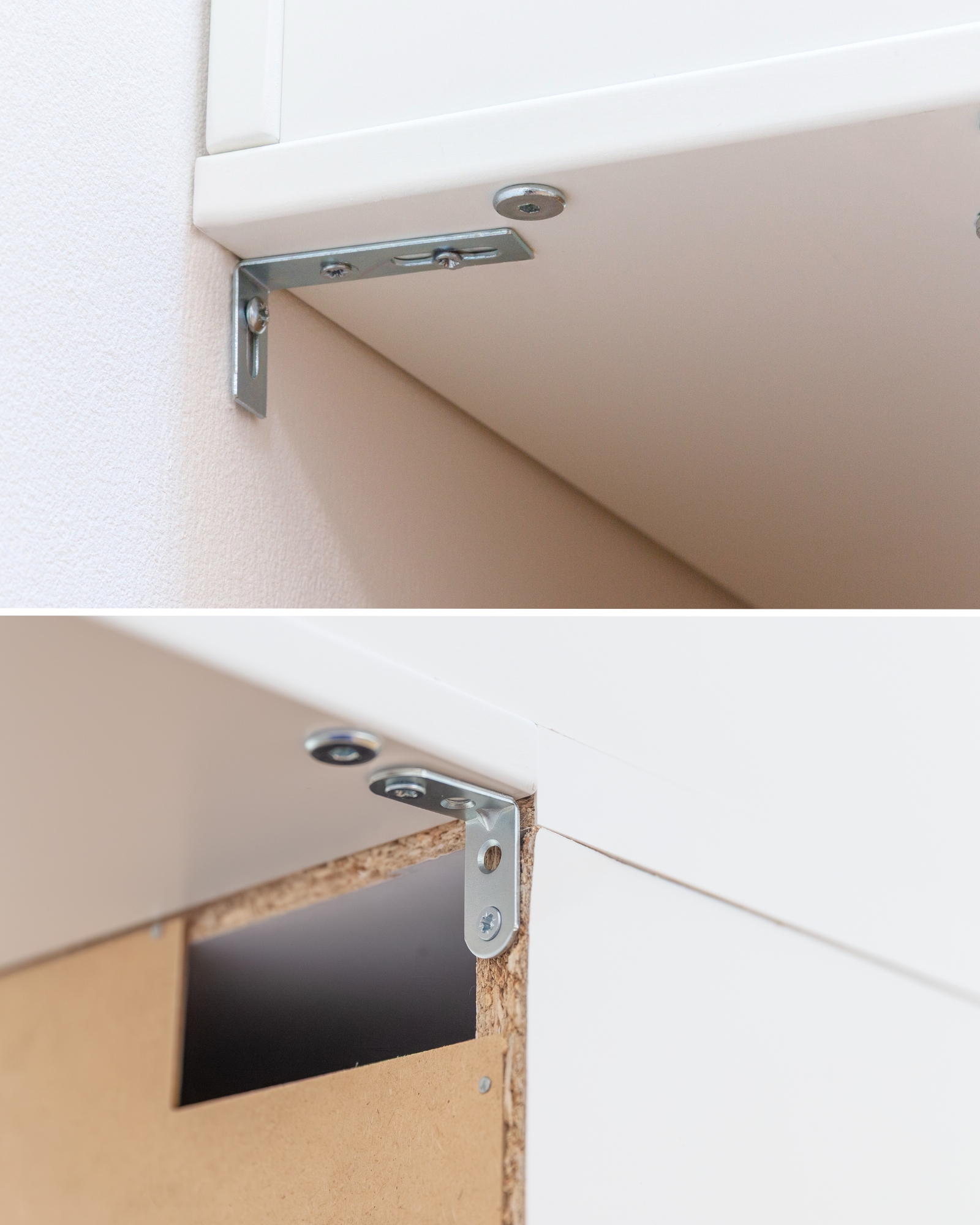 Küchenschrank, Wandmontage, Metallwinkel, Schraubendreher, Holzspanplatten