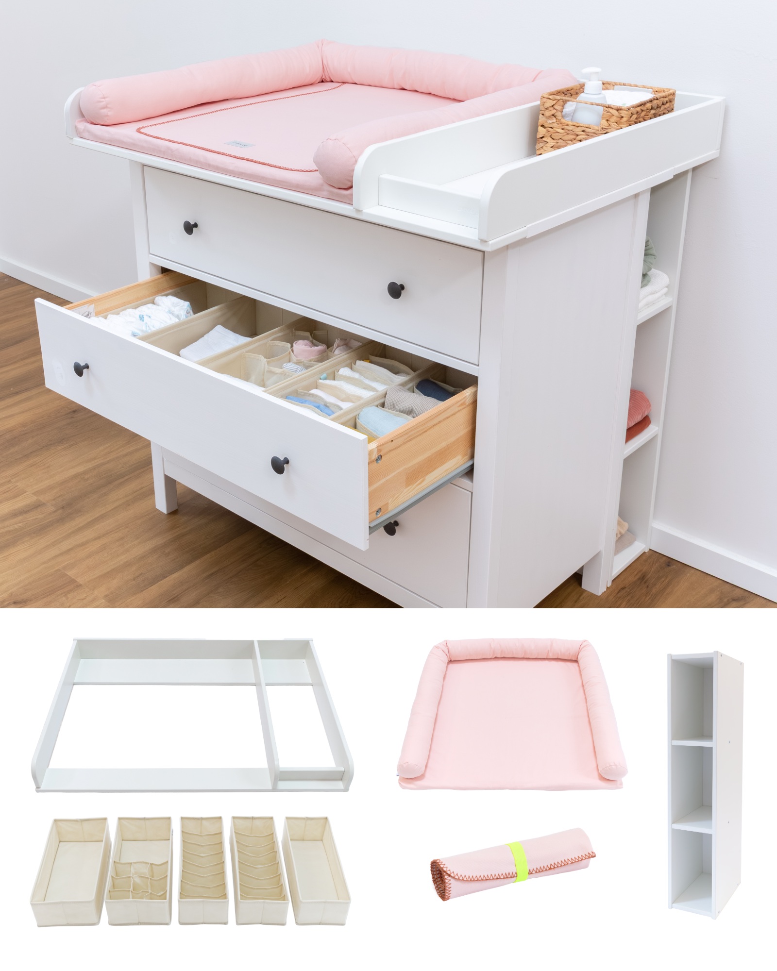 wickelkommode ikea hemnes 108 set premium blush 00