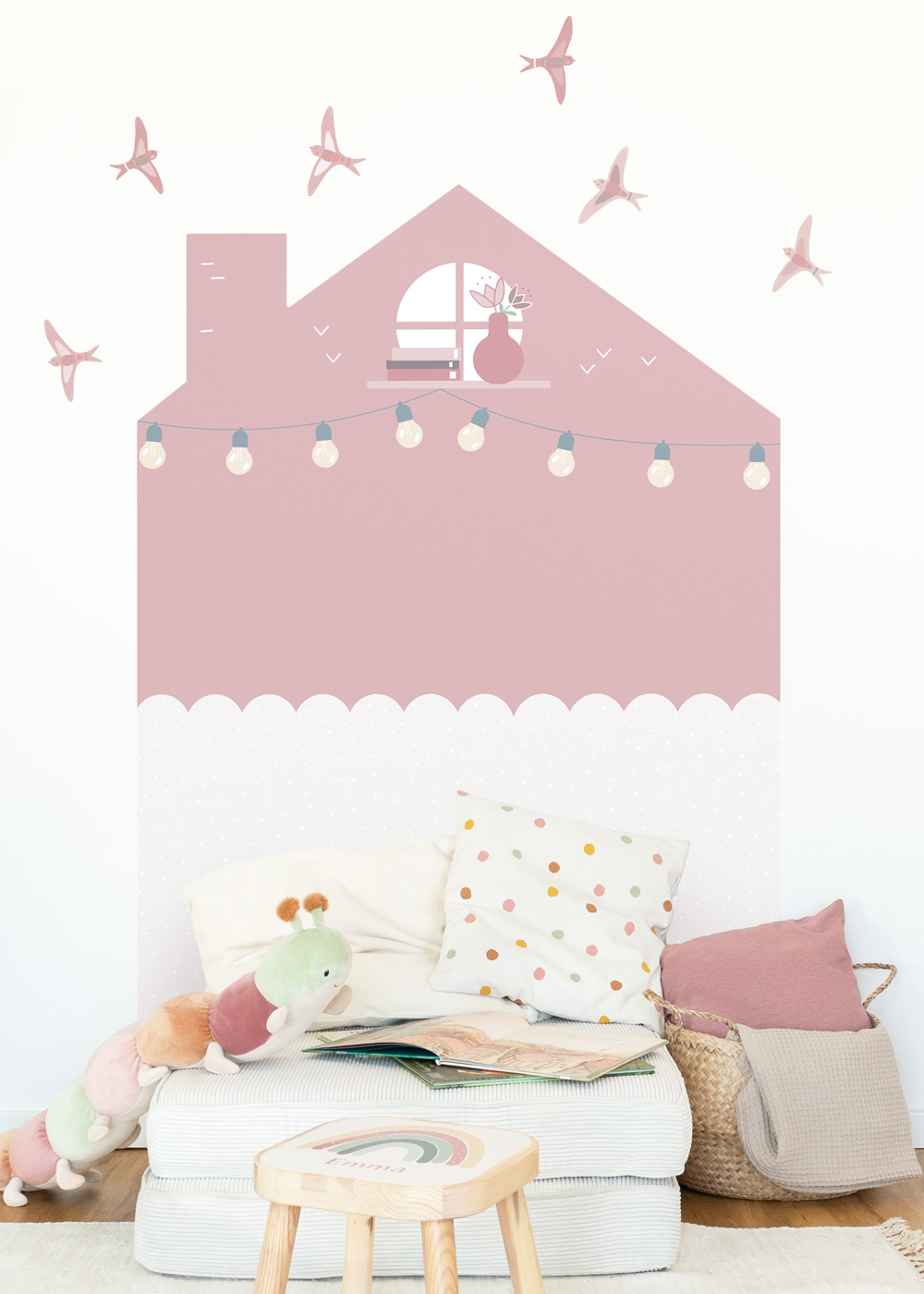 Autocollant pour mur chambre enfant - Rose