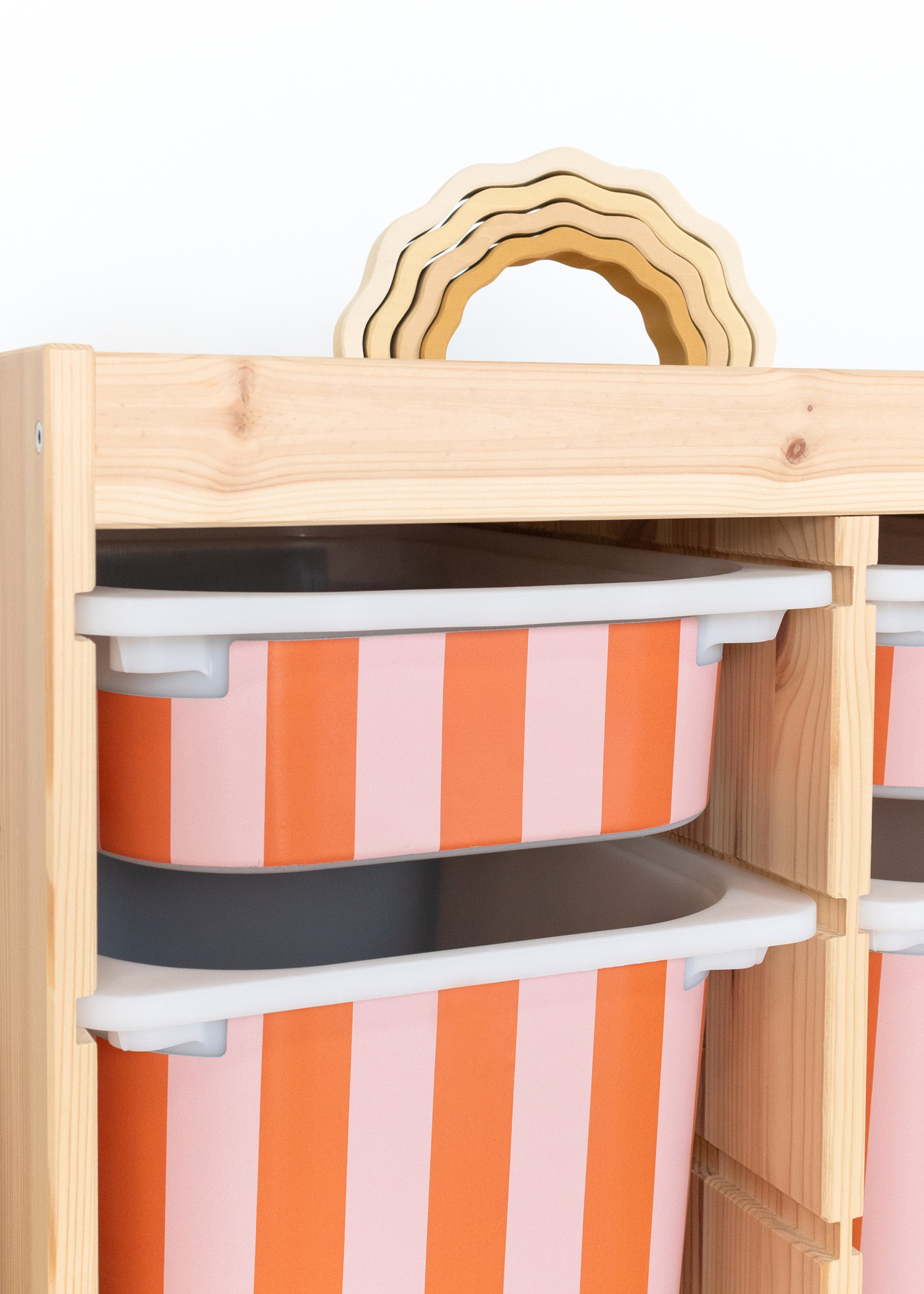 TROFAST Boxen mit bunter Klebefolie Rote Streifenmuster-Klebefolie für IKEA TROFAST Regal