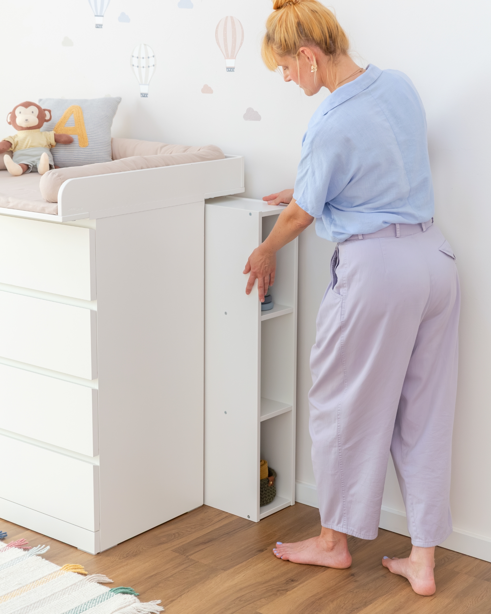 Étagère pour la commode à langer IKEA MALM, en blanc