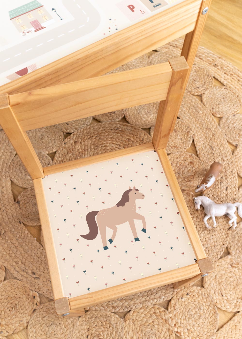 Pferd Klebefolie für Ikea Lätt Kinderhocker personalisierbar Pferd Klebefolie für Ikea Lätt Kinderhocker personalisierbar