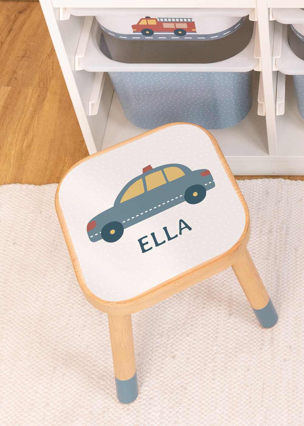 Polizei Klebefolie für Ikea Flisat Kinderhocker personalisierbar Polizei Klebefolie für Ikea Flisat Kinderhocker personalisierbar