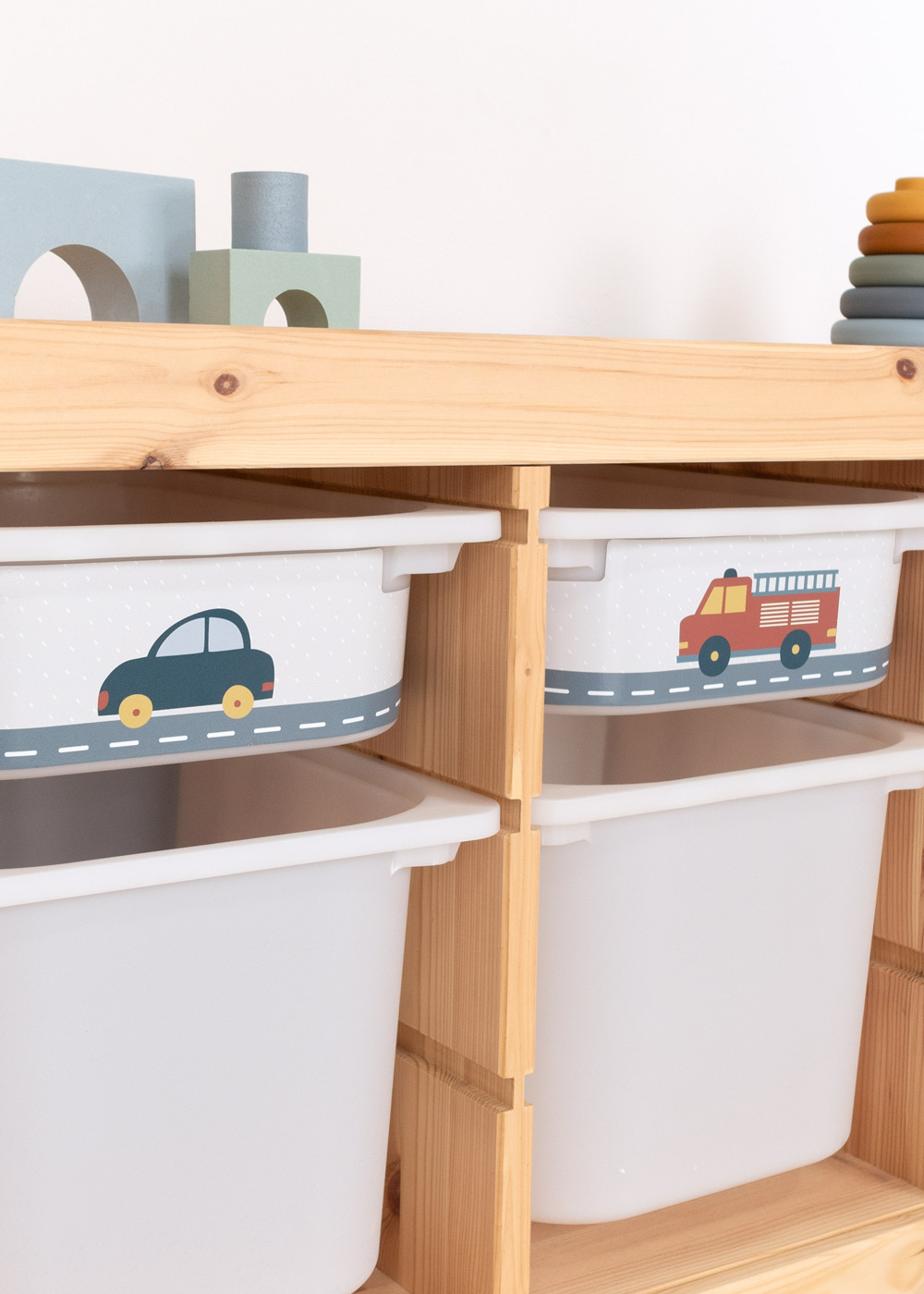 Klebefolien mit Automotiv für Ikea Trofast Boxen Trofast Ikea Aufbewahrungsboxen mit Limmaland Klebefolie mit Automotiven verschönern