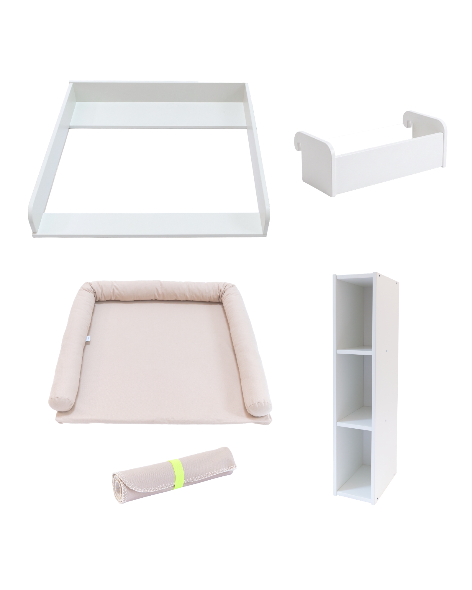 Kinderbett, Regal, Kissen, Rollmatte, Regalaufsatz