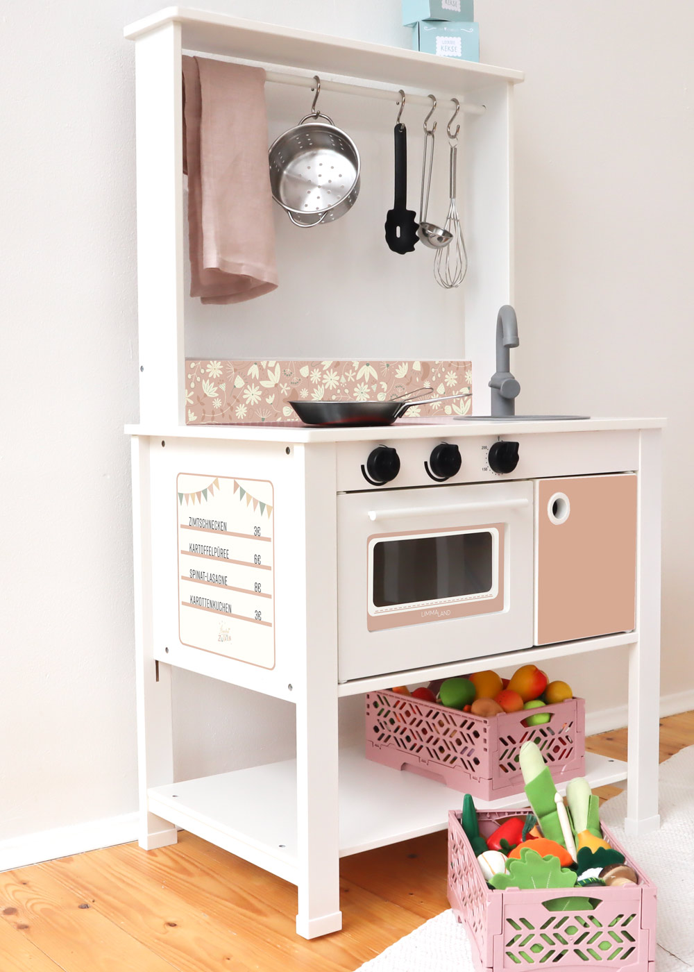 klebefolie ikea spisig kinderkueche blumig blush 2