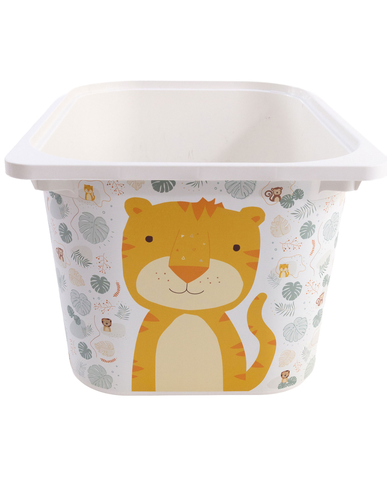 Babybadewanne, Kunststoff, Weiß, Tigermotiv, Dschungelmuster