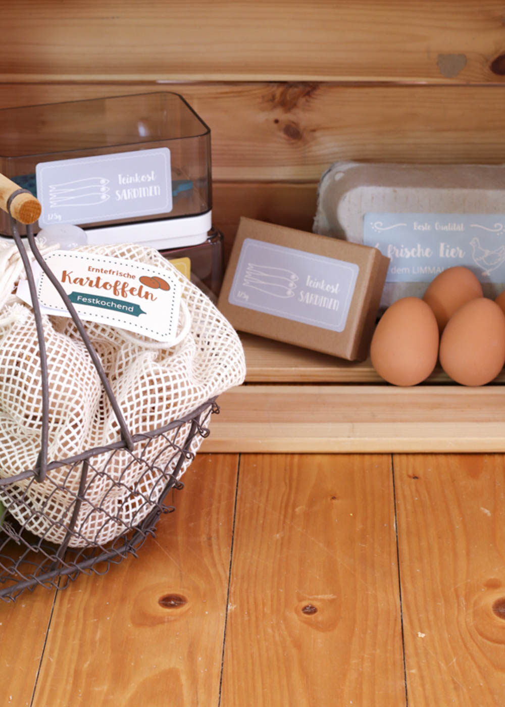 Stickerset Kinderküche Kaufladen Zubehör Läcker Eier