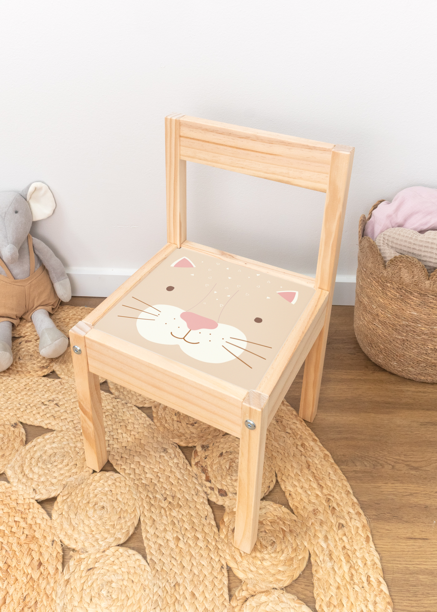 klebefolie ikea laett kinderstuhl tierig katze 3