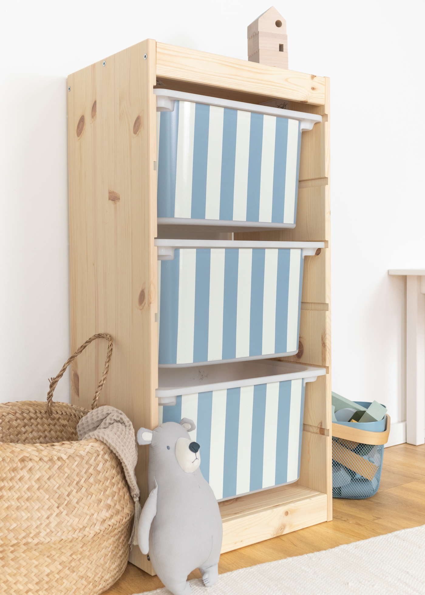 stickerset ikea trofast box mittel laengsseite vichy streifig nordisch Blau 3er set 5 stickerset ikea trofast box mittel laengsseite vichy streifig nordisch Blau 3er set