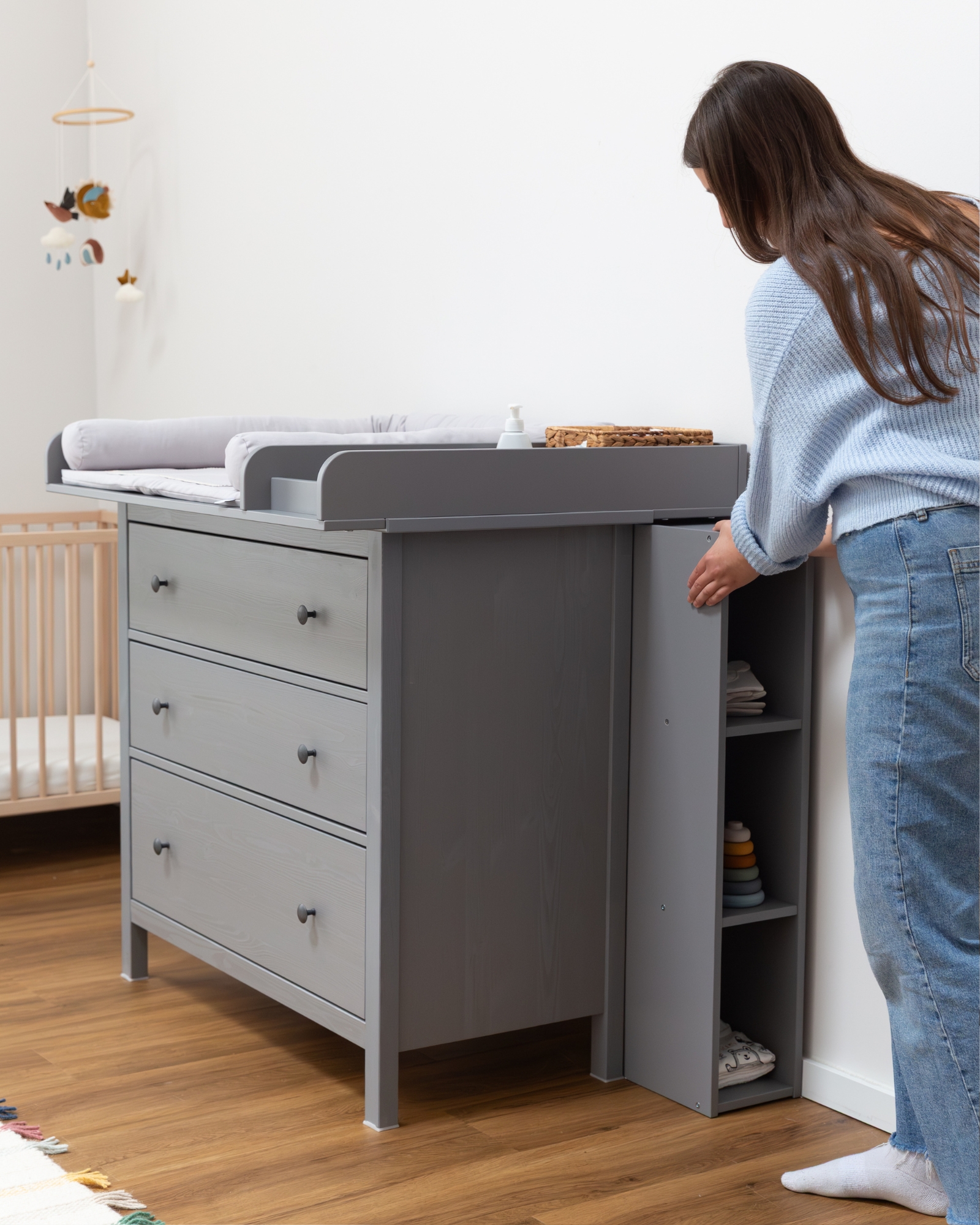 wickelaufsatz regal ikea hemnes wickaelkasten grau 1
