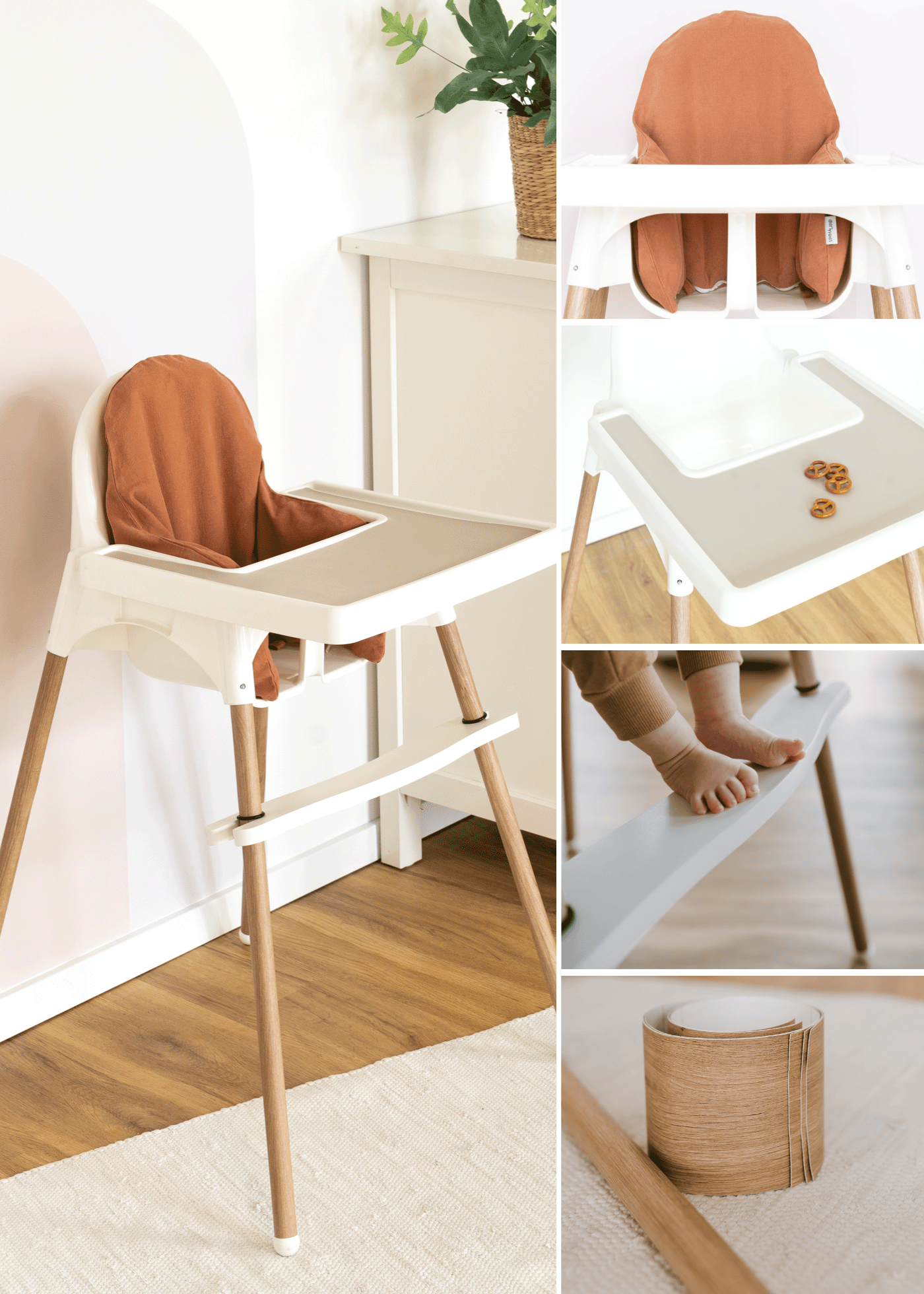 Kit économique pour chaise haute pour enfant IKEA ANTILOP Orange/beige IKEA Chaise haute Hacks