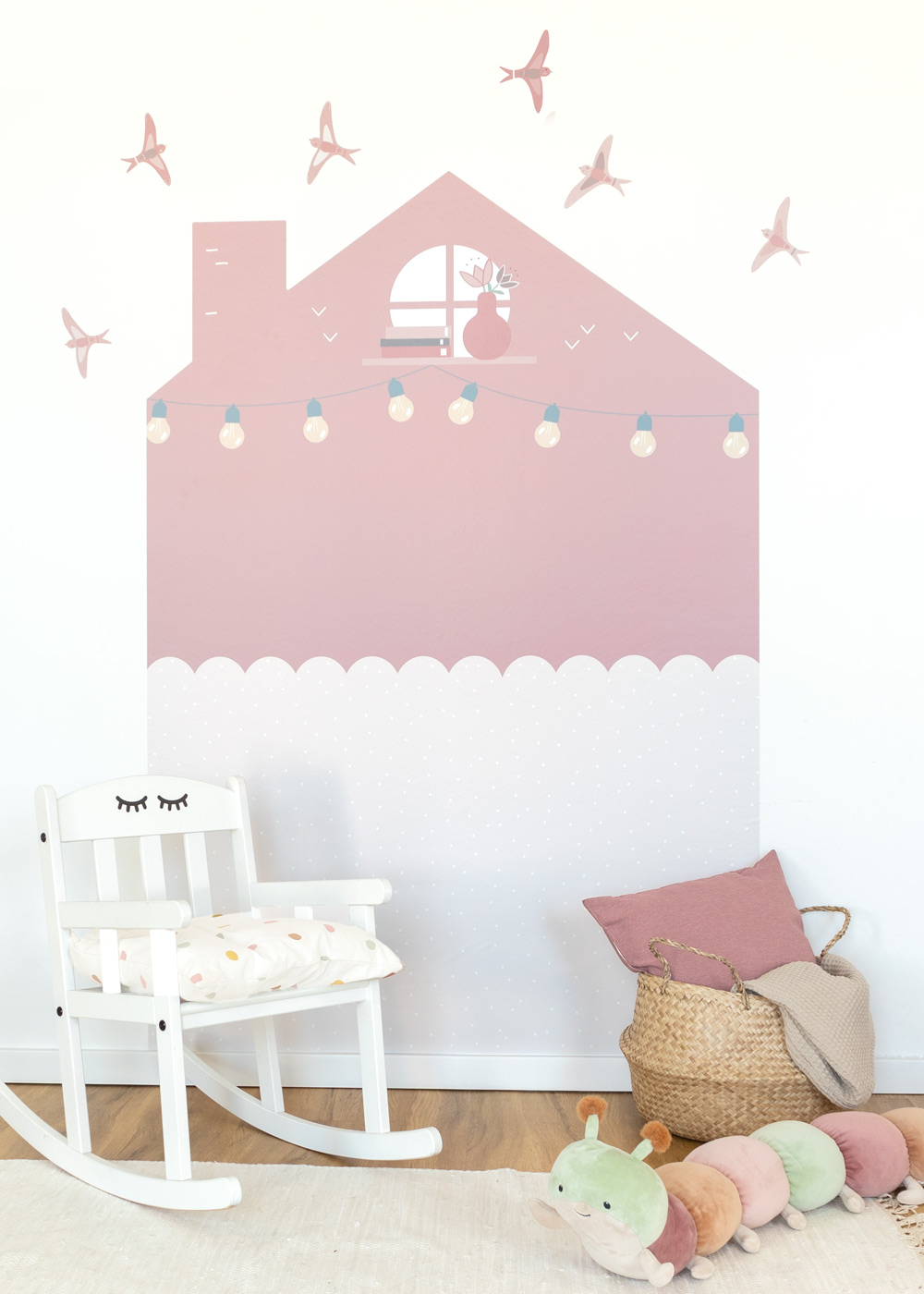 klebefolie haus kinderzimmer wandhus rosenholz 2 klebefolie haus kinderzimmer wandhus rosenholz 2
