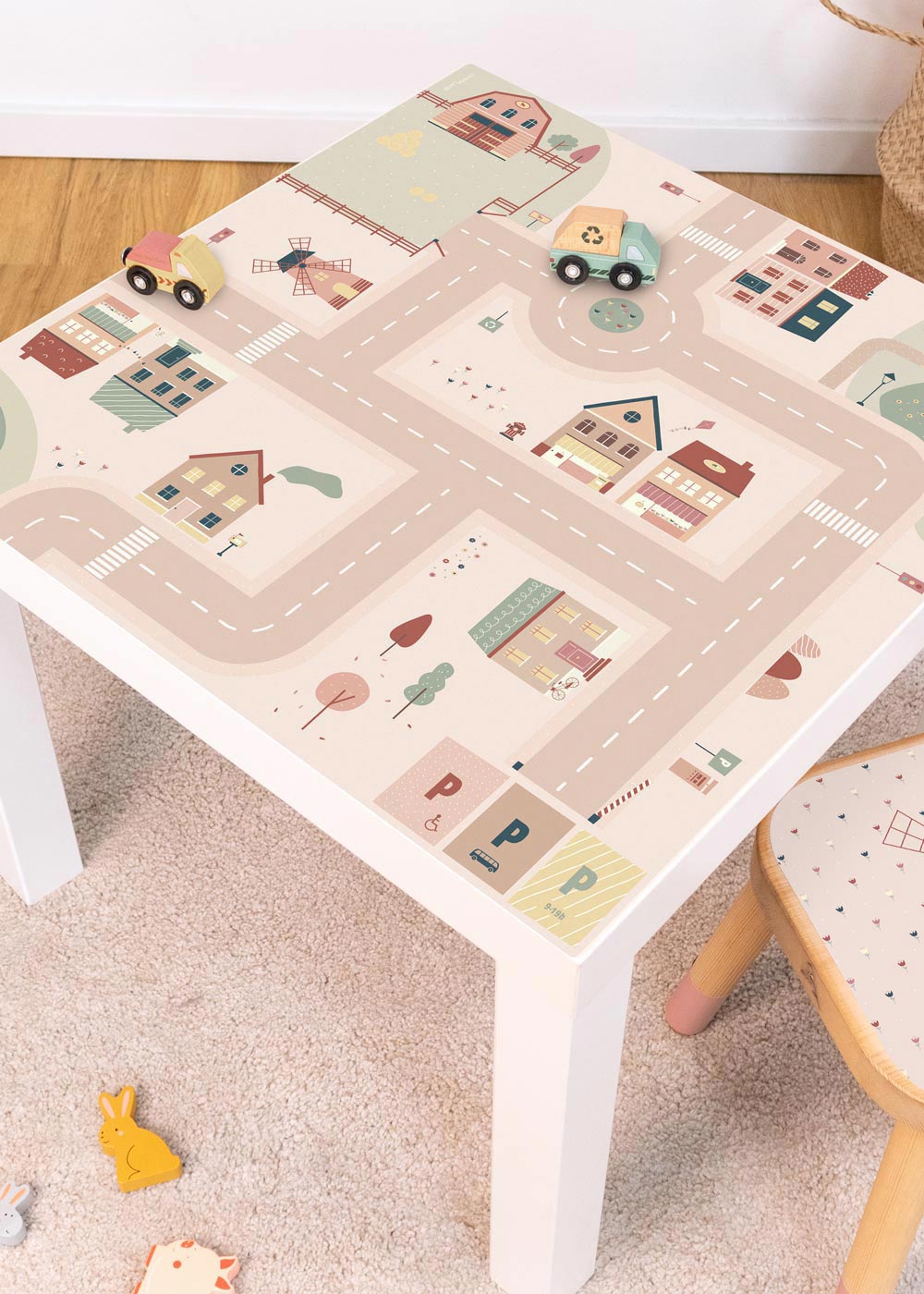 Ikea Lack Kindertisch mit Klebefolie Spielstraße Ikea Lack Kindertisch mit Klebefolie Spielstraße