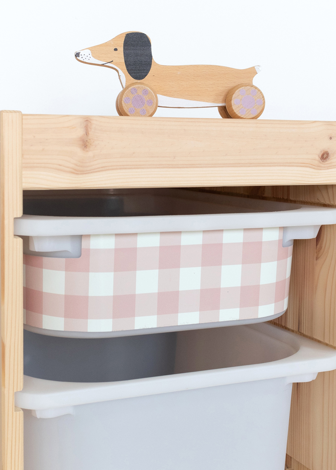 Leuchtendes Karomuster für IKEA TROFAST Boxen Karomuster Klebefolie für IKEA TROFAST Boxen