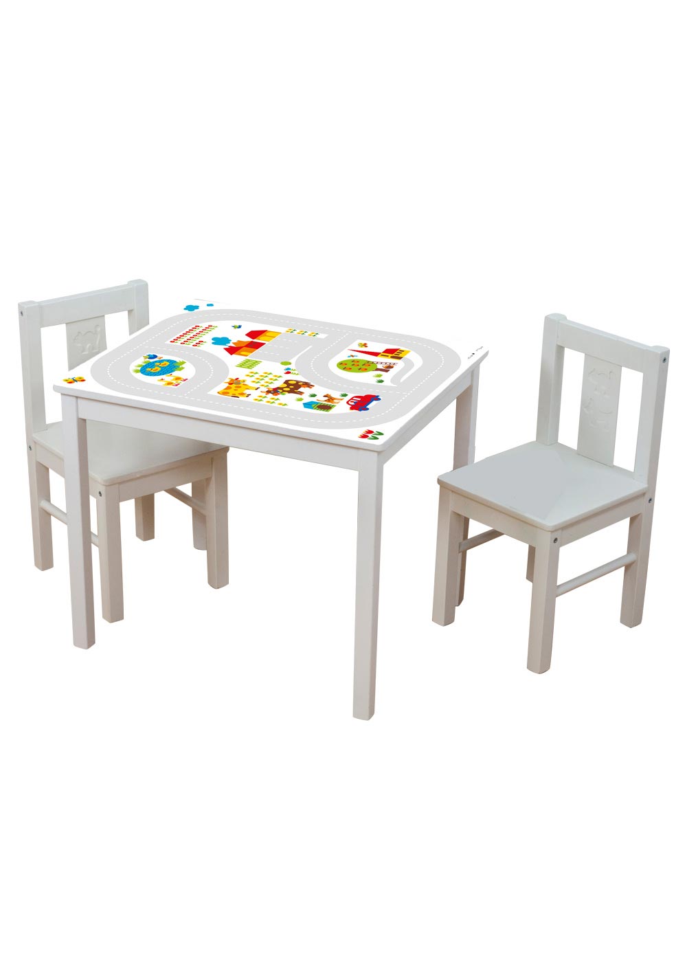 Ikea Kritter Kindertisch ByGraziela Bauernhof Komplettansicht mit Stühlen