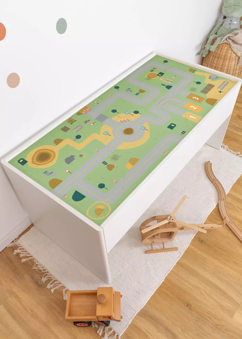  Film adhésif pour IKEA DUNDRA table de jeu avec espace de rangement