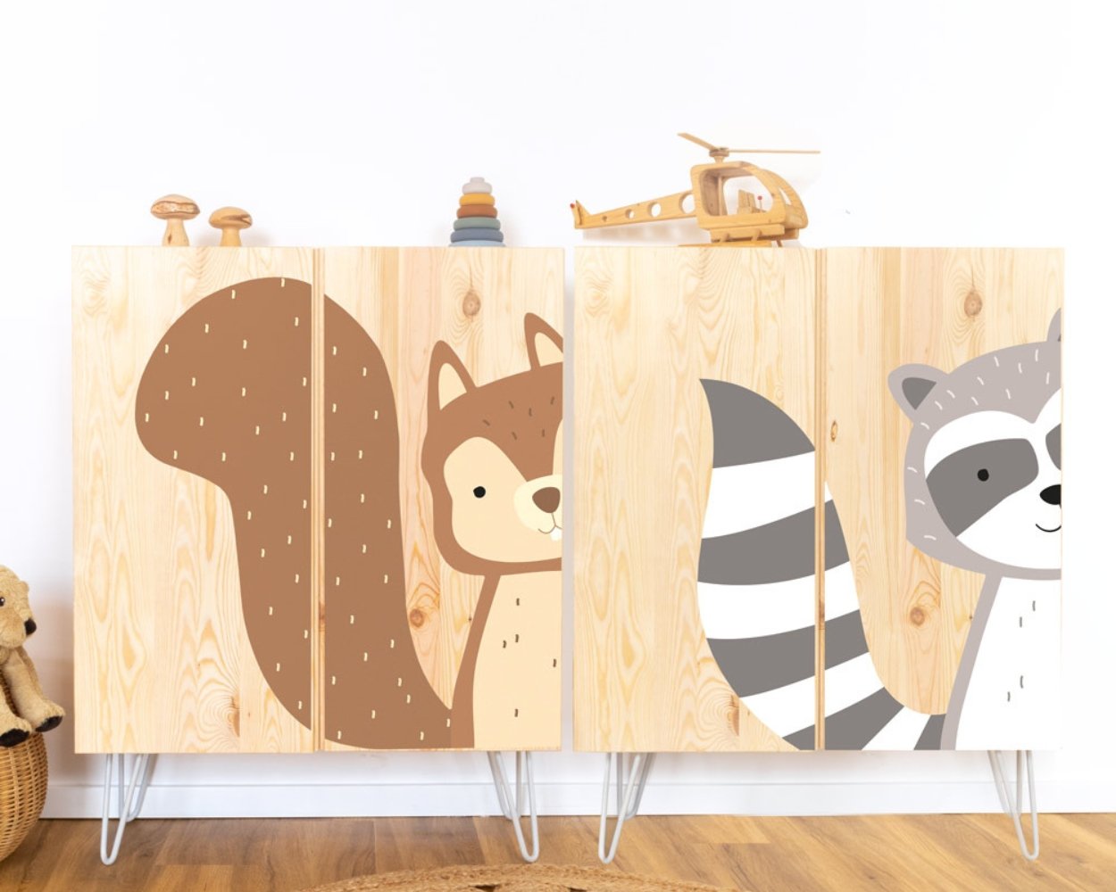 Aufkleber mit Tiermotiven für Ikea Möbel im Kinderzimmer