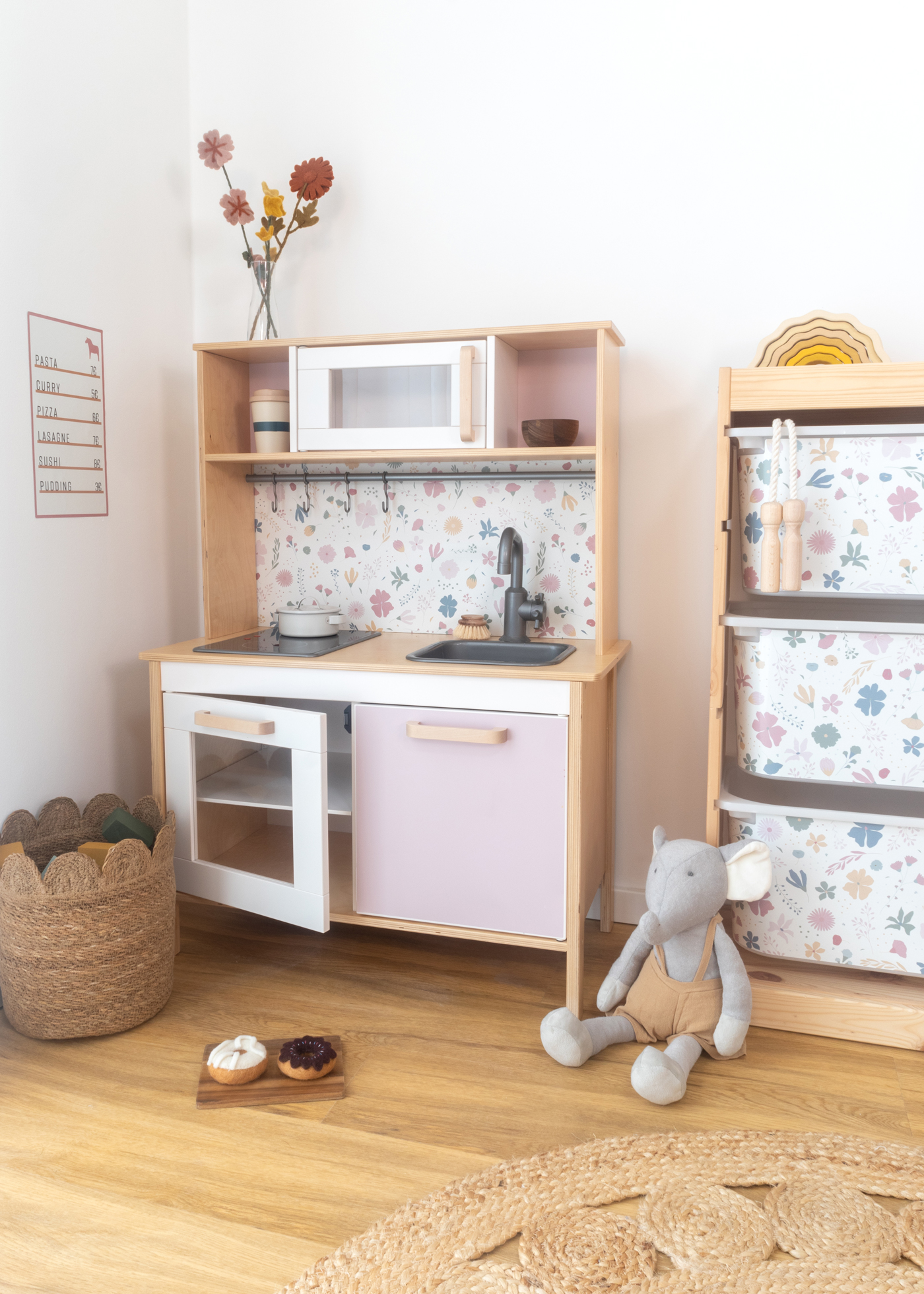 Niedliche Designfolie für IKEA Kinderküchen in Rosa Kindgerechte Klebefolie mit ansprechendem und spielerischem Design. Rosa