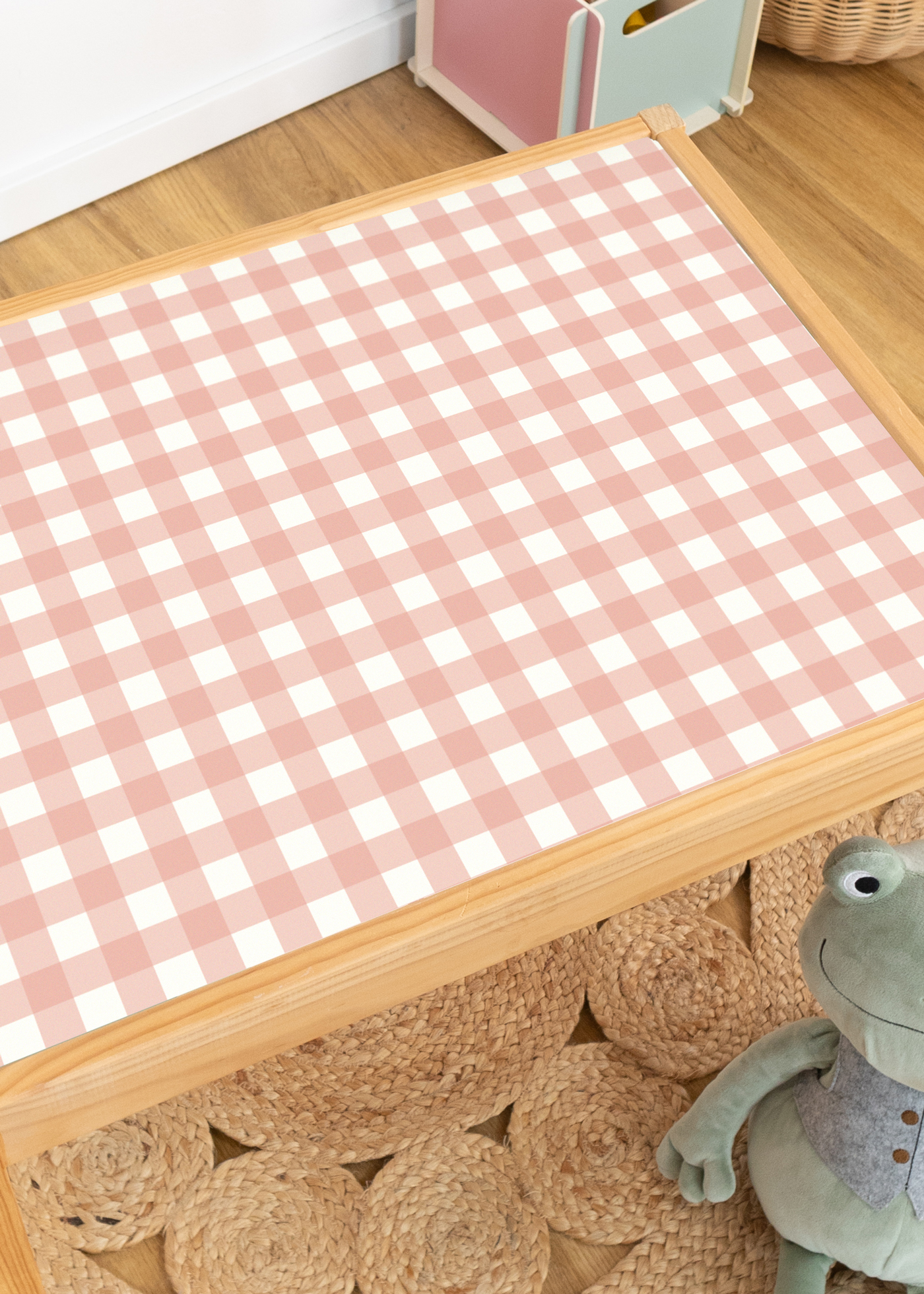 klebefolie ikea laett kindertisch vichy karo rosa 2 klebefolie ikea laett kindertisch vichy karo rosa 2